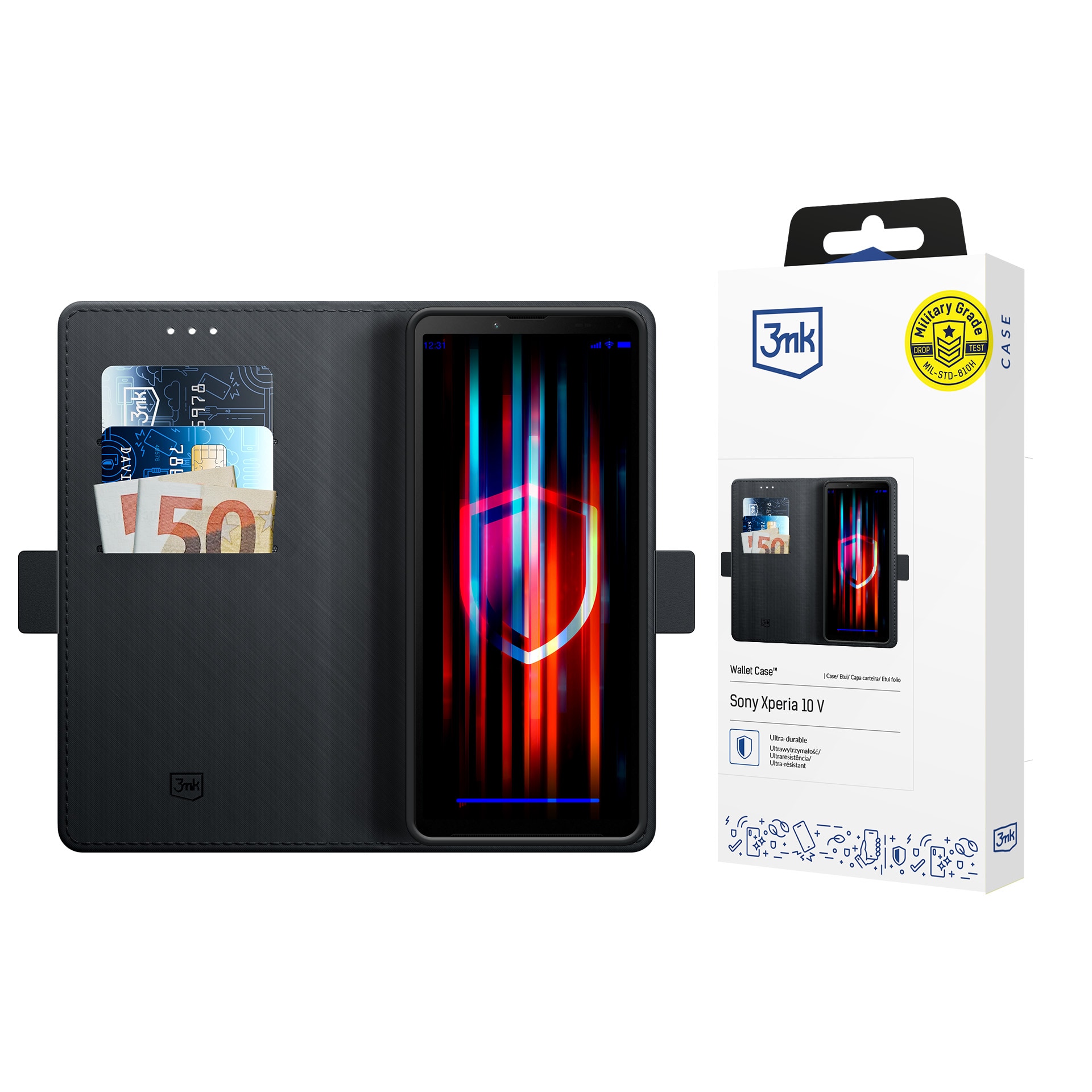 3mk plånboksfodral till Sony Xperia 10 V – Svart
