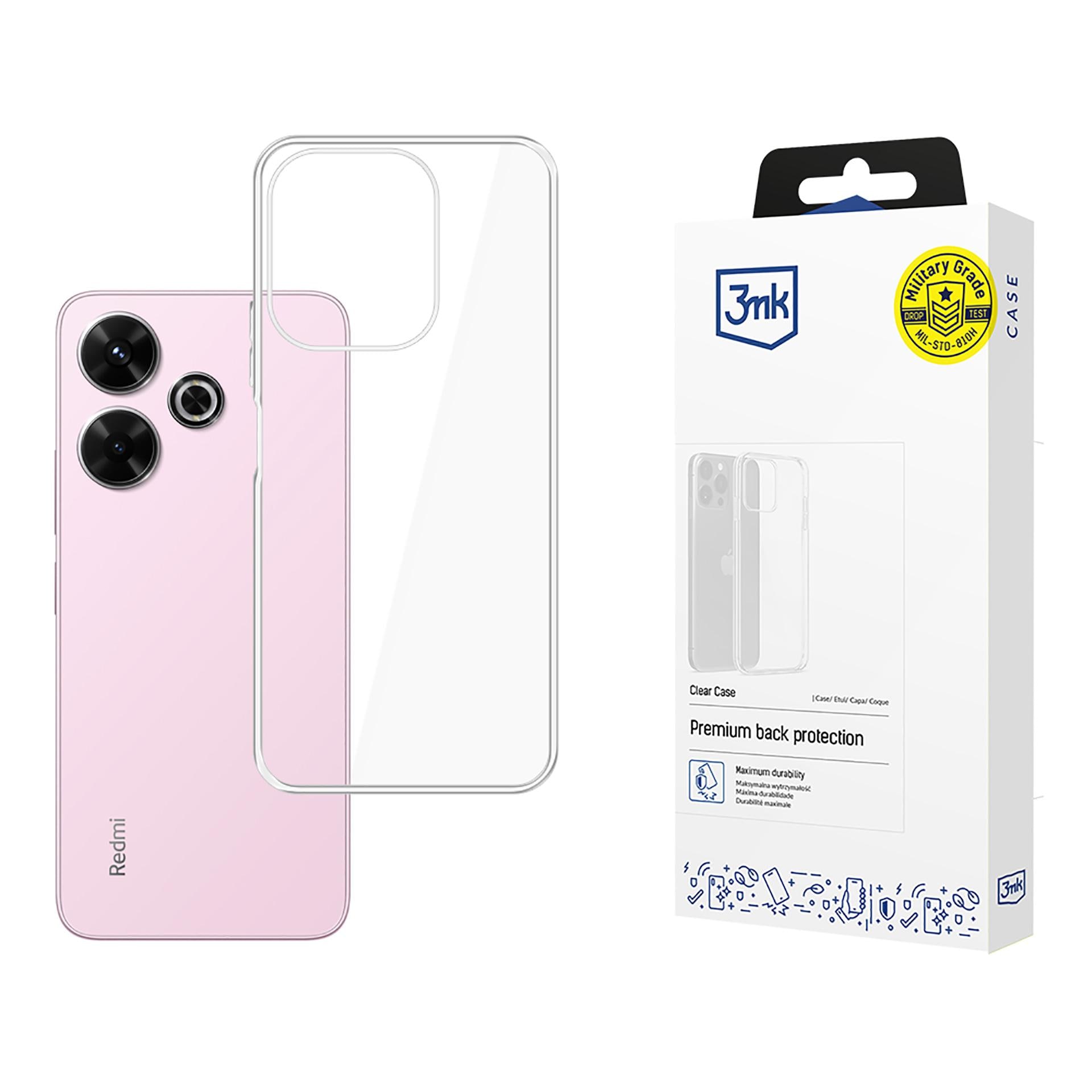 3mk genomskinligt skal för Xiaomi Redmi Note 13R 5G / Redmi 13 4G – genomskinligt