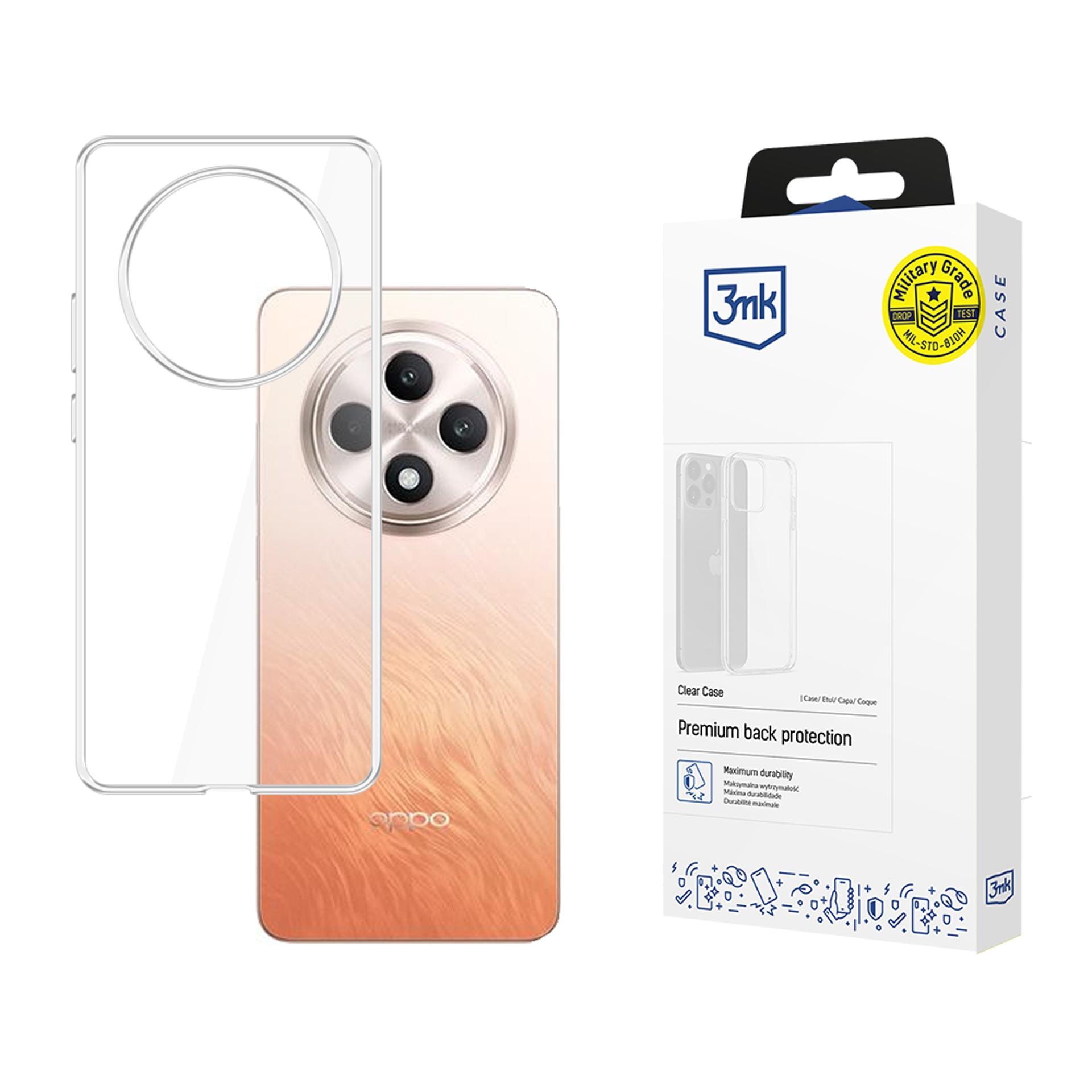 3mk genomskinligt skal för Oppo Reno 12 F/Fs – transparent