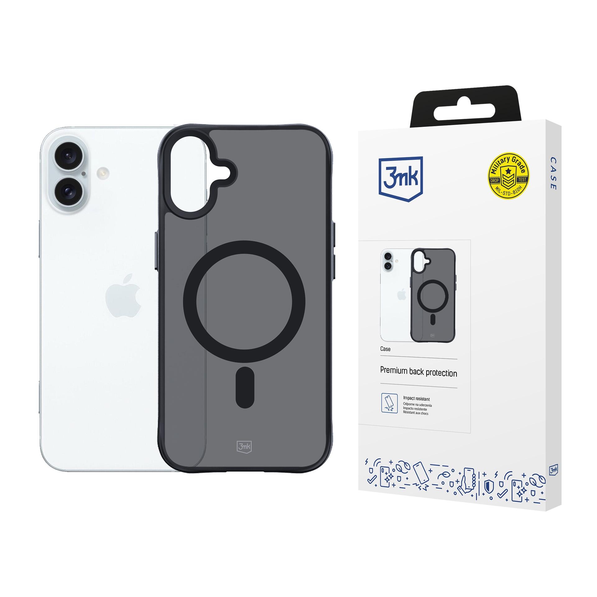 3mk Smoke MagCase med MagSafe för iPhone 16 Plus – halvgenomskinligt