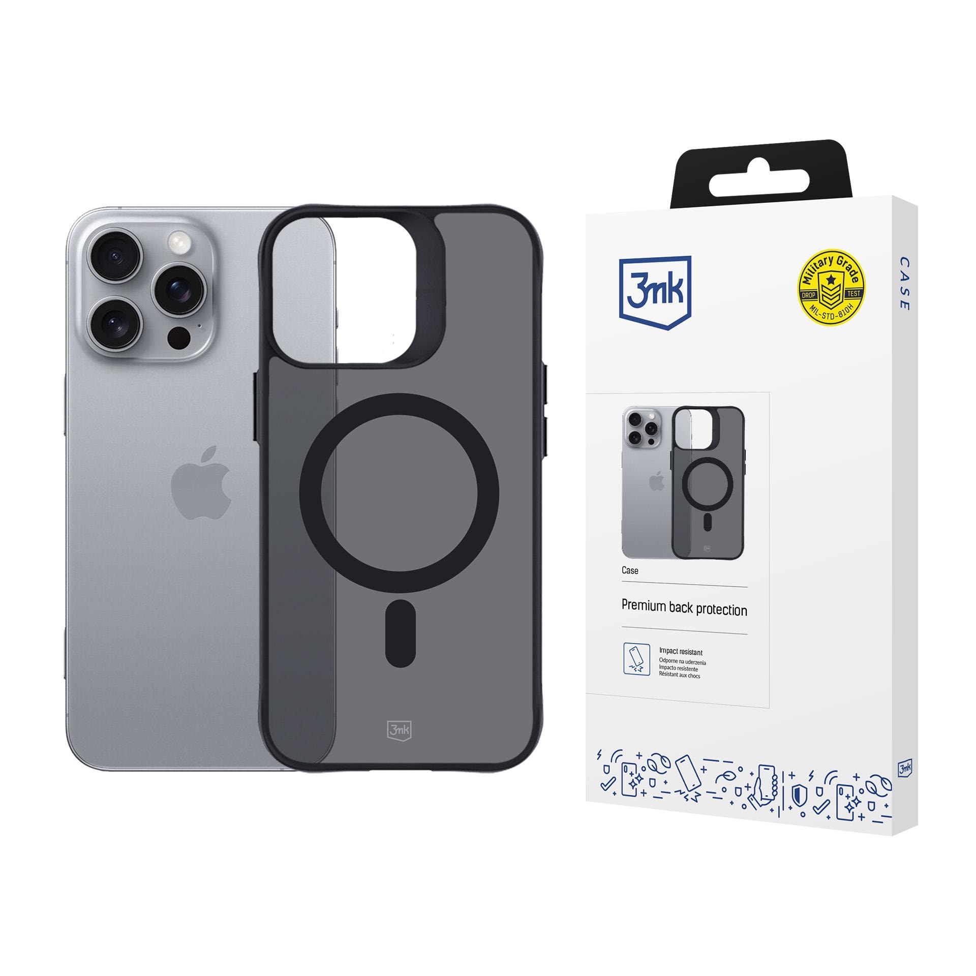 3mk Smoke MagCase med MagSafe för iPhone 16 Pro Max – Halvtransparent