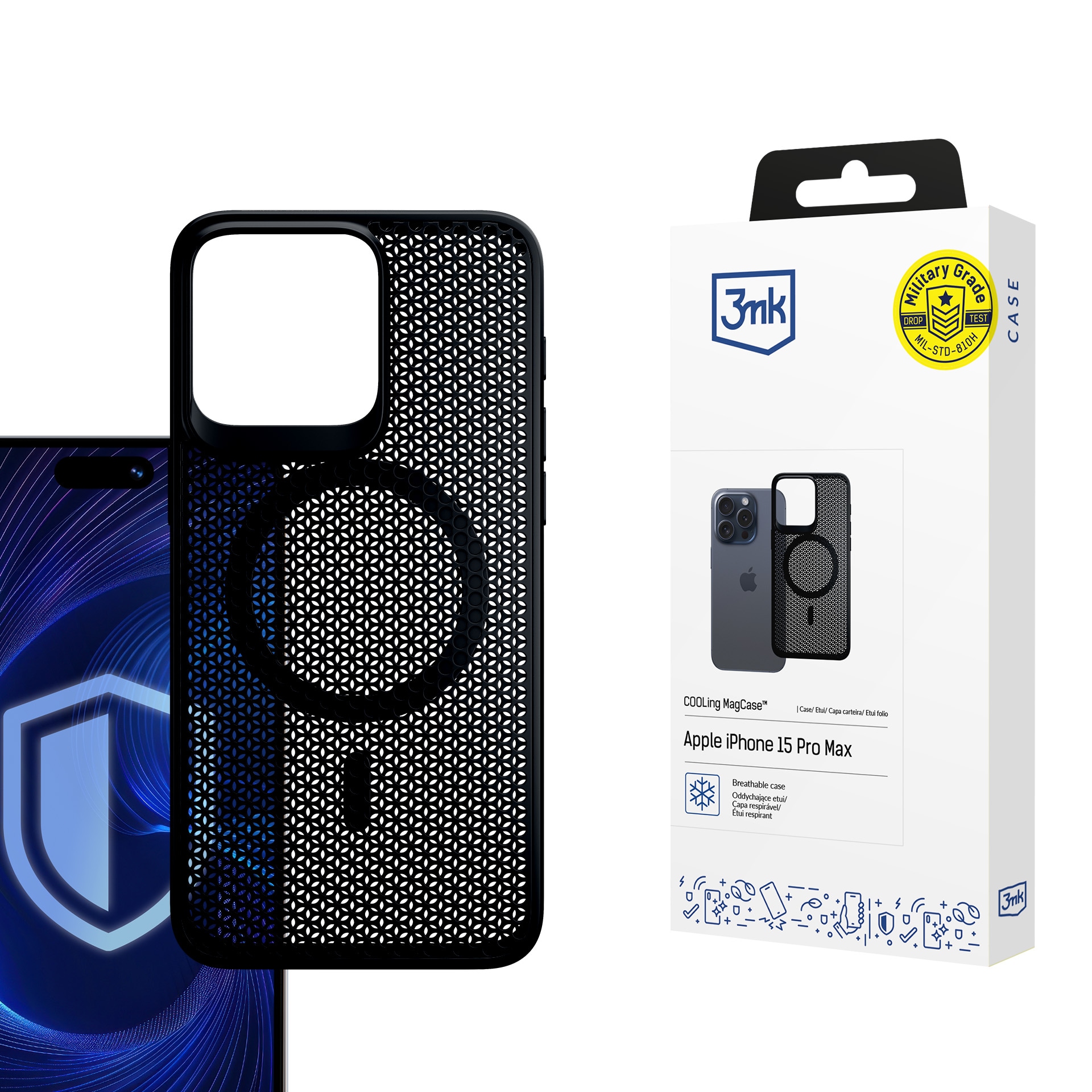 3mk COOLing MagCase-fodral för Apple iPhone 15 Pro Max – Svart