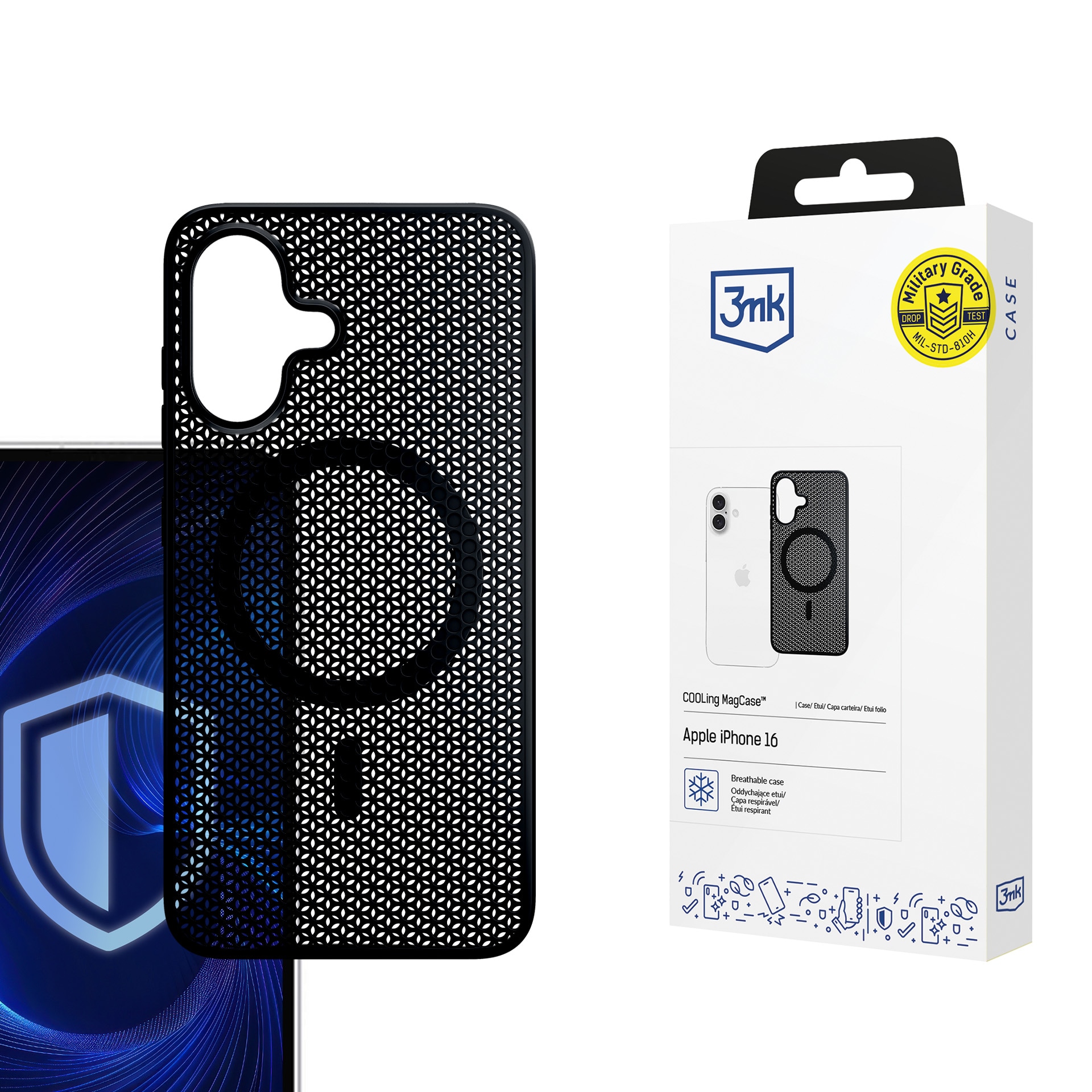 3mk COOLing MagCase för Apple iPhone 16 Plus – Svart