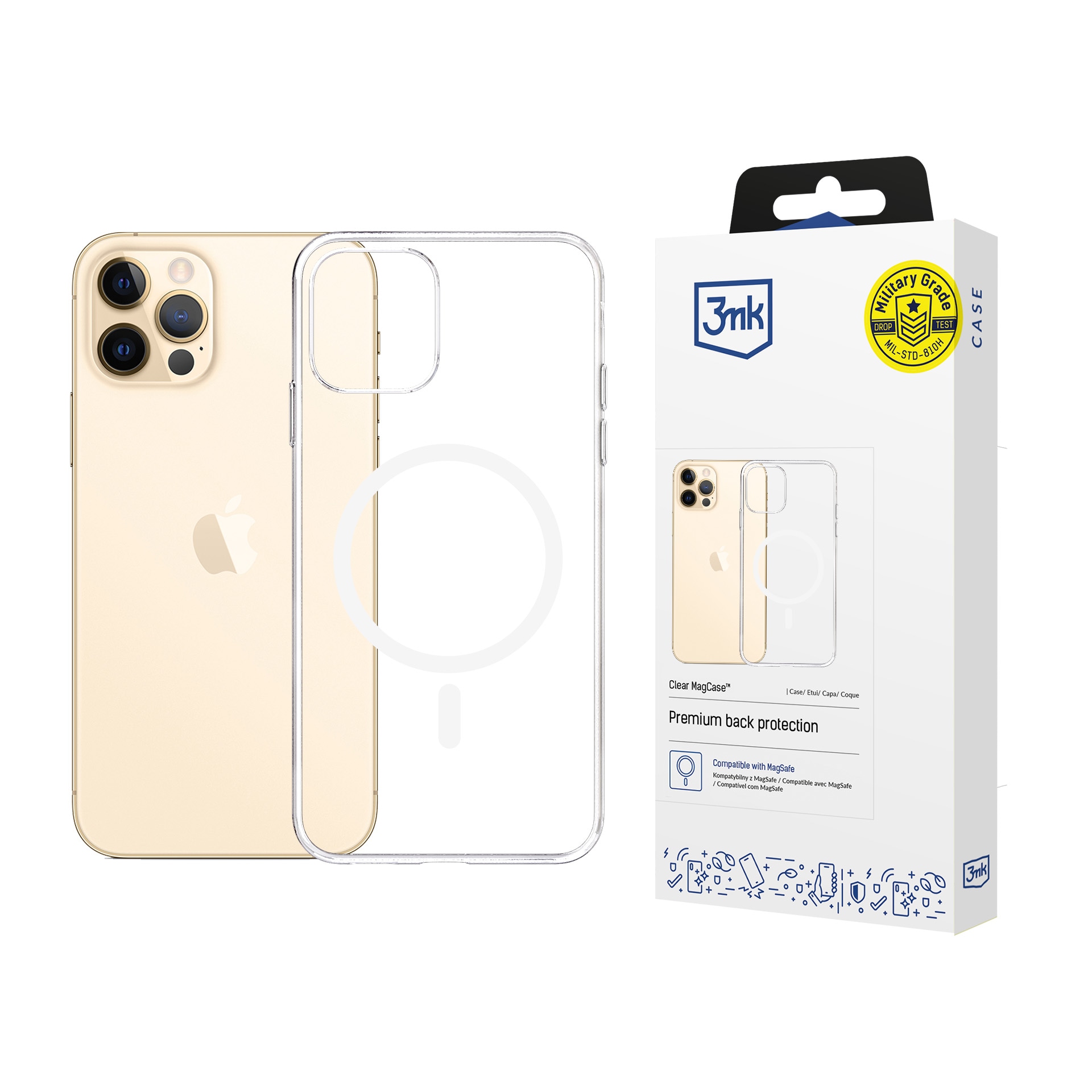 3mk Clear MagCase-fodral för Apple iPhone 12 Pro Max – genomskinligt