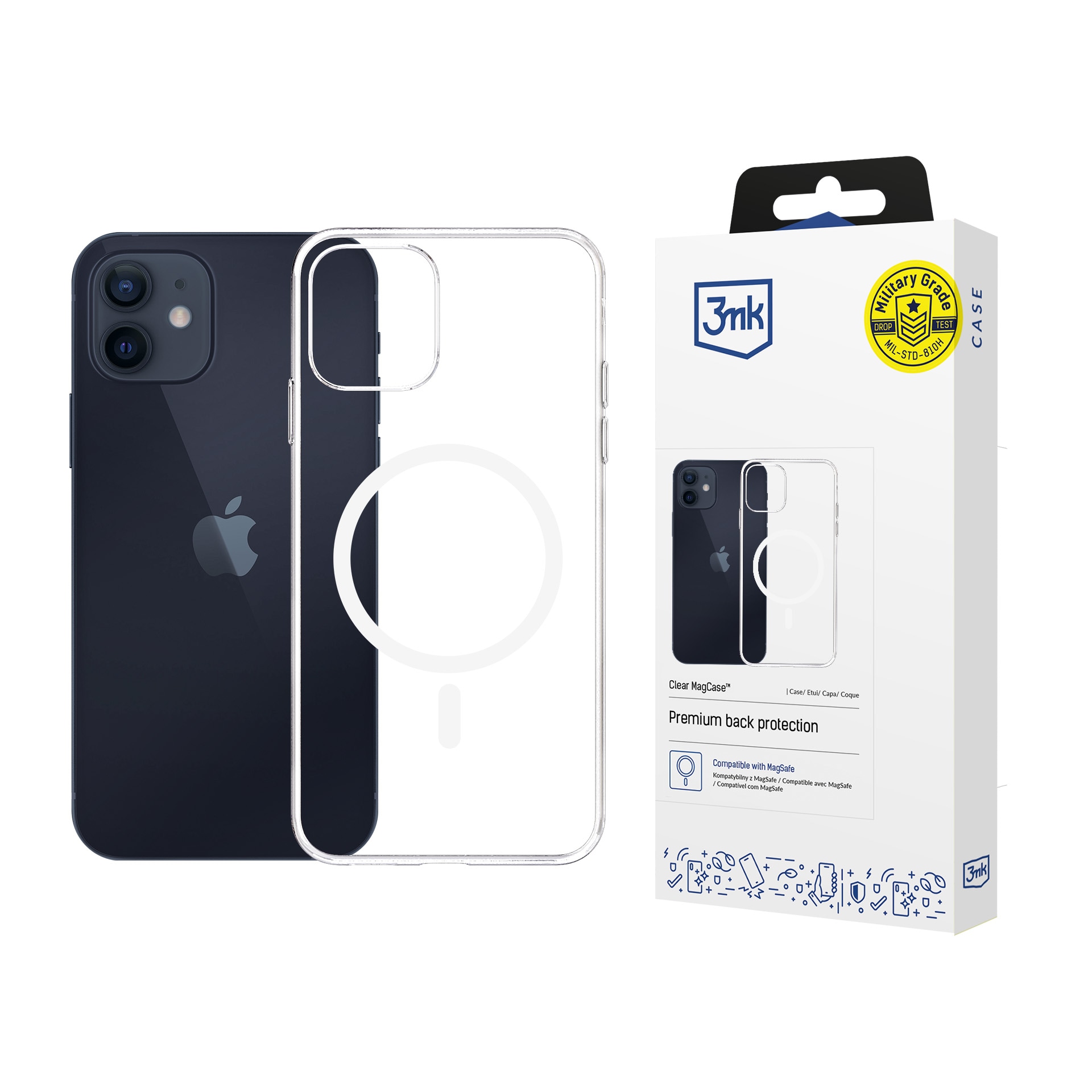 3mk Clear MagCase för Apple iPhone 12 och 12 Pro – genomskinligt