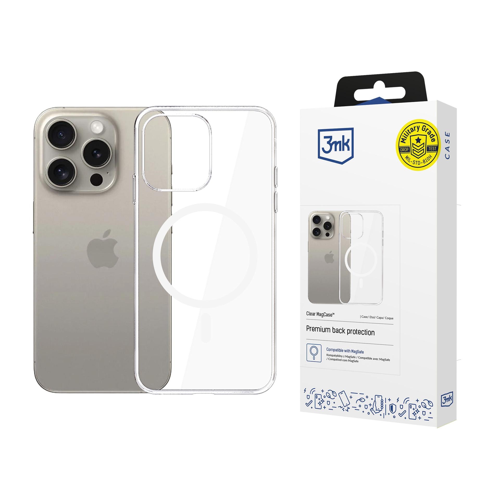 3mk Clear MagCase-fodral för Apple iPhone 15 Pro Max – genomskinligt