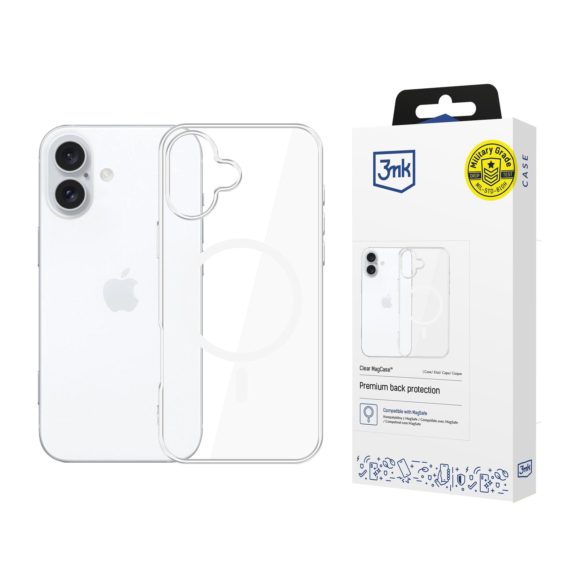 3mk Clear MagCase för Apple iPhone 16 – genomskinligt