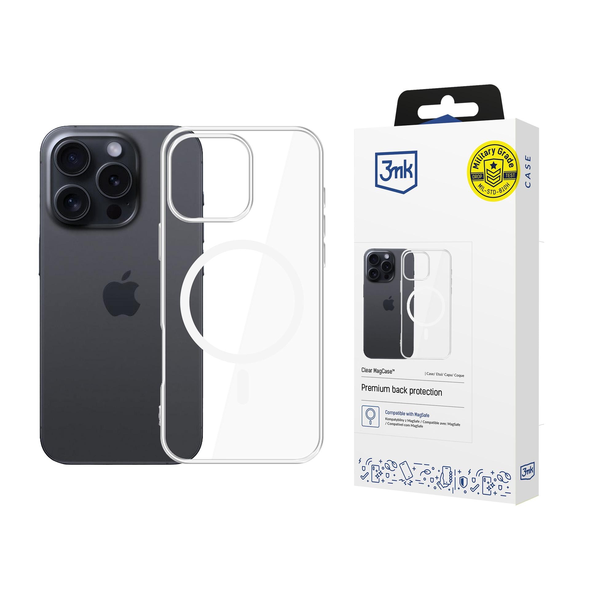 3mk Clear MagCase-fodral för Apple iPhone 16 Pro – genomskinligt