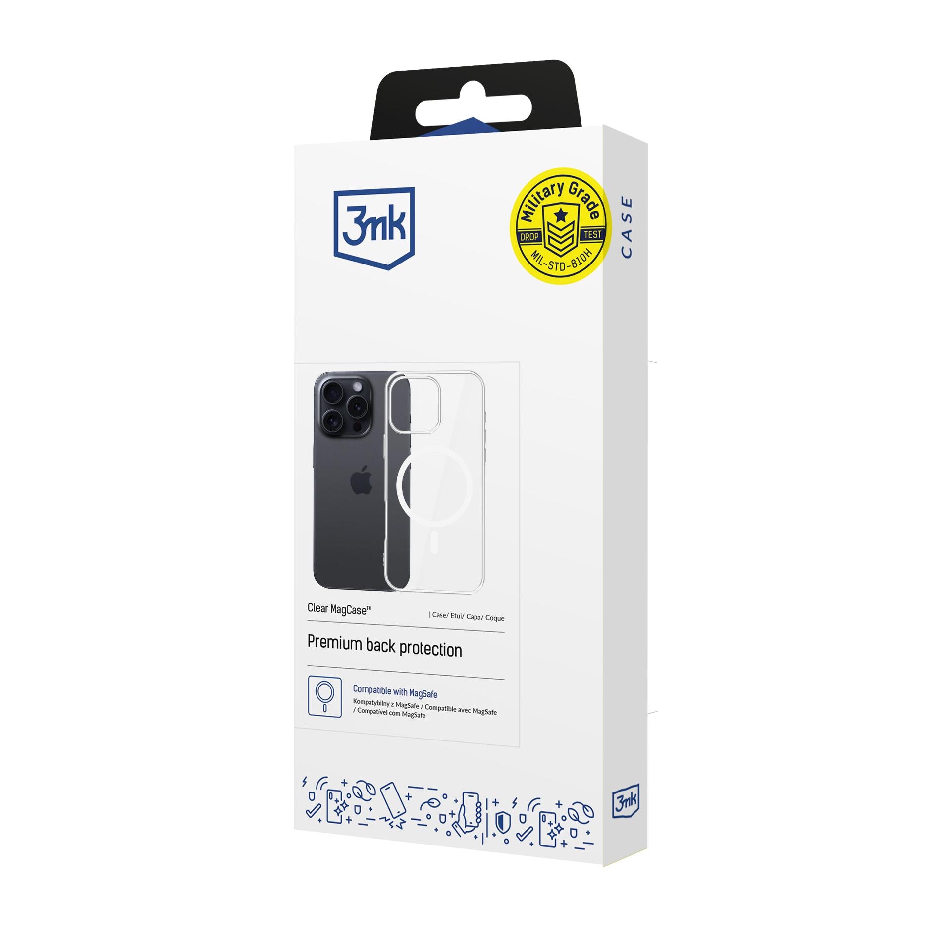 3mk Clear MagCase-etui til Apple iPhone 16 Pro Max – gennemsigtigt