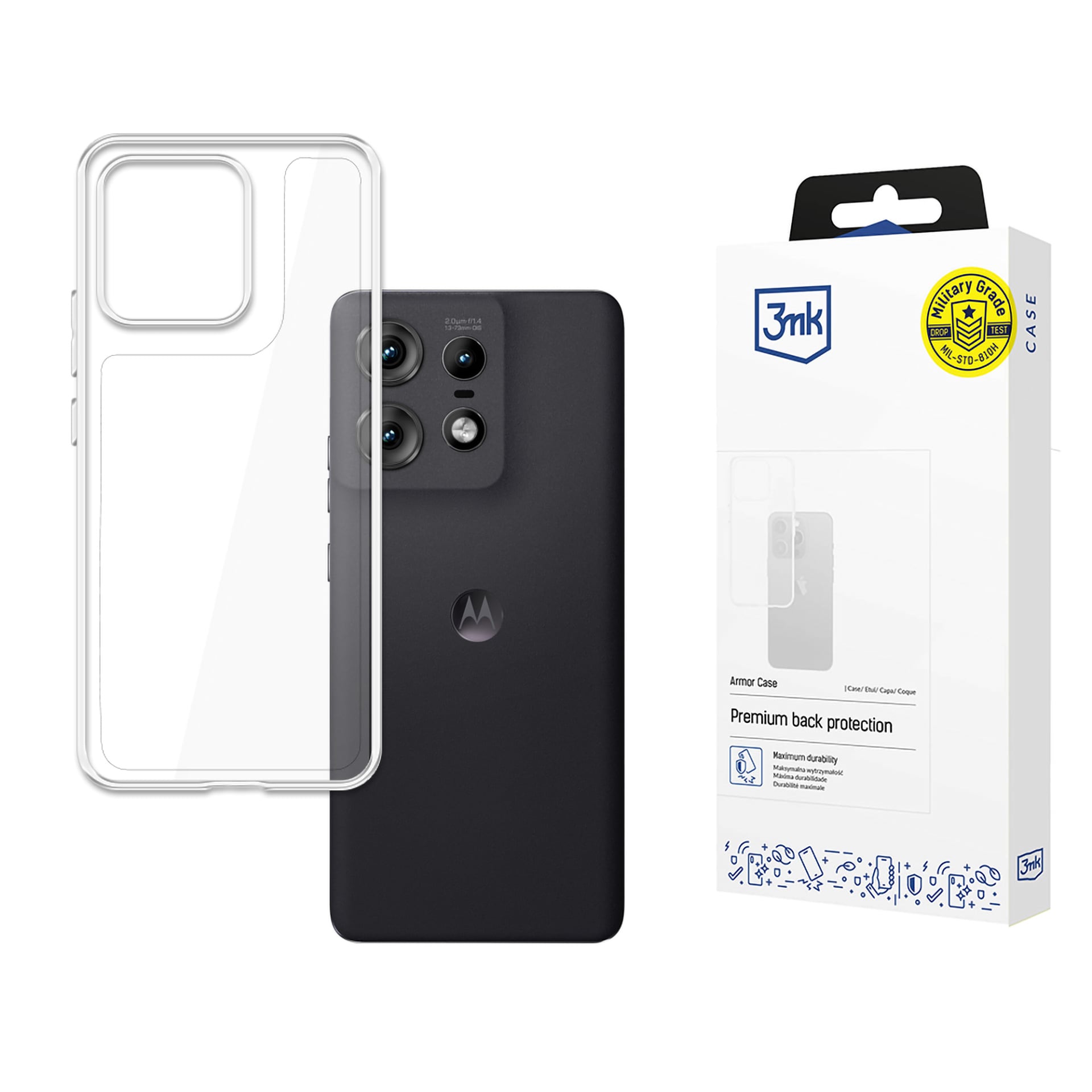 3mk Armor-skal för Motorola Edge 50 Pro – genomskinligt