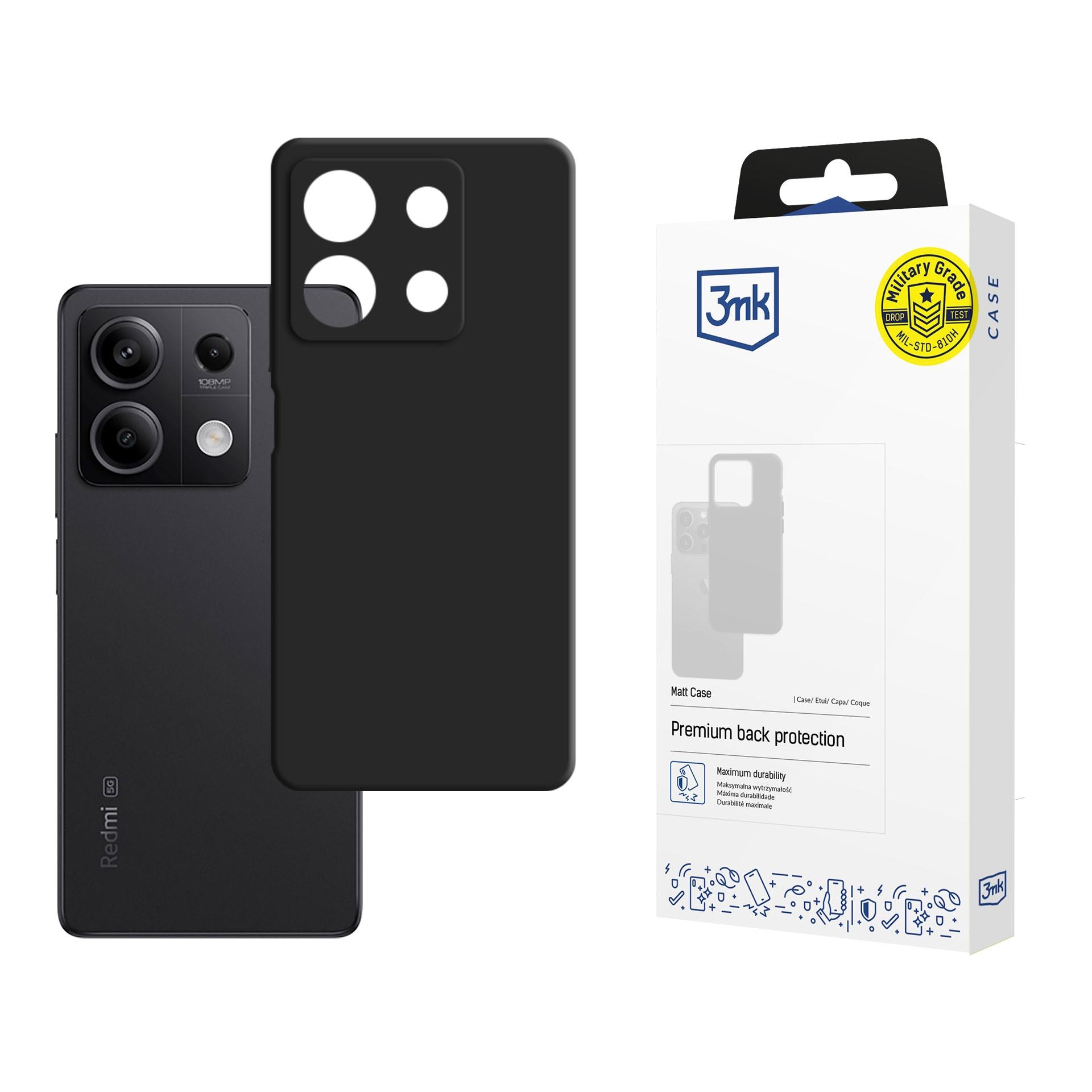 3mk silikonfodral till Xiaomi Redmi Note 13 5G – svart