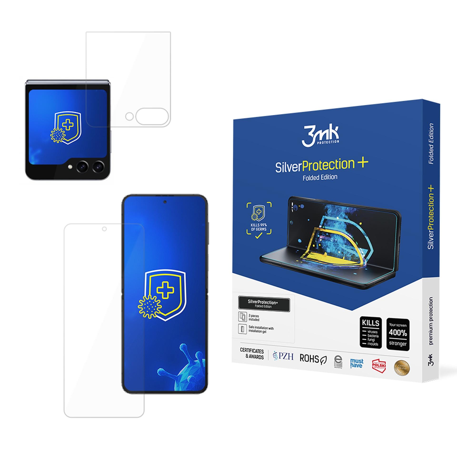 Antibakteriell skyddsfilm 3mk SilverProtection+ Folded Edition för Samsung Galaxy Z Flip 6