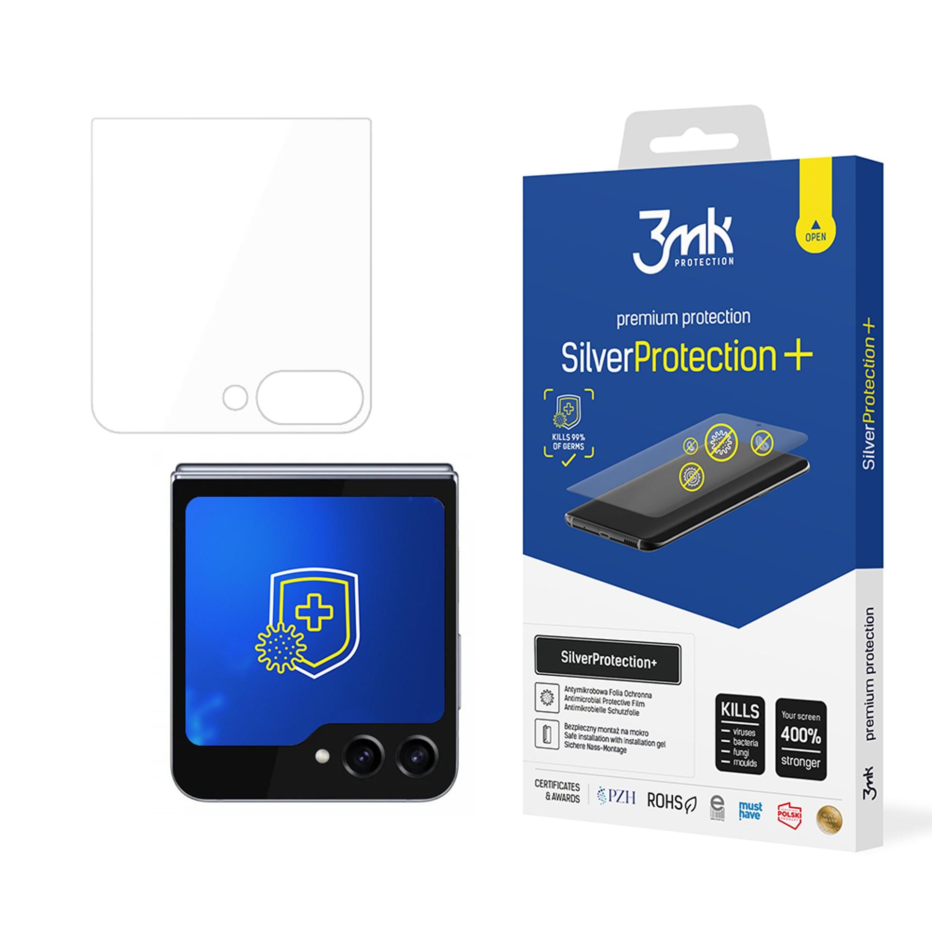 Antibakteriell skyddsfilm 3mk SilverProtection+ för Samsung Galaxy Z Flip 6