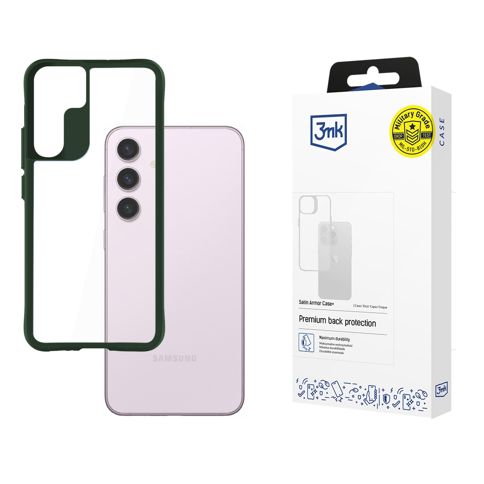 3mk Satin Armor Case+ Grön för Samsung Galaxy S24 – genomskinlig