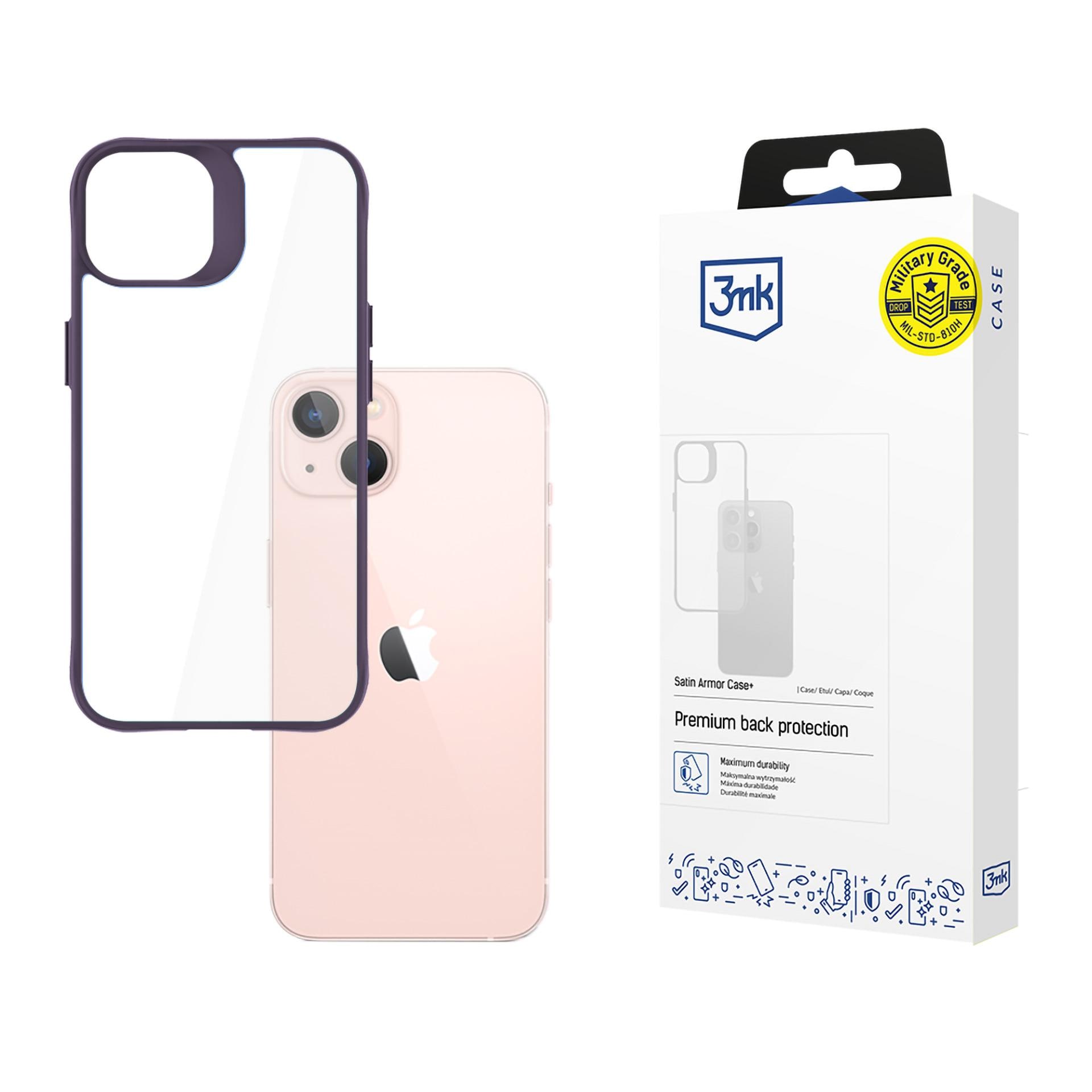 3mk Satin Armor Case+ Lila för Apple iPhone 14 – genomskinligt