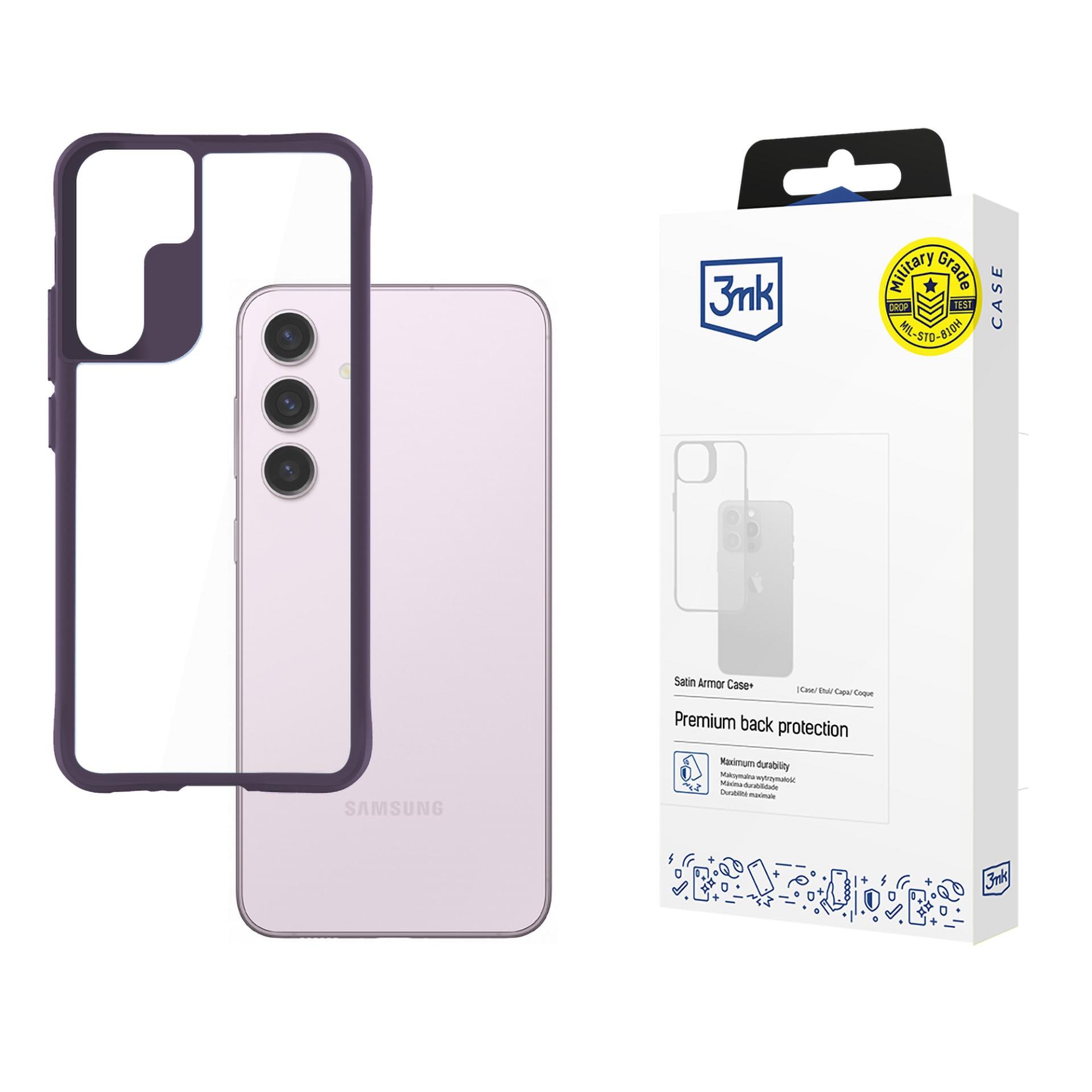 3mk Satin Armor Case+ Lila för Samsung Galaxy S24 – Transparent