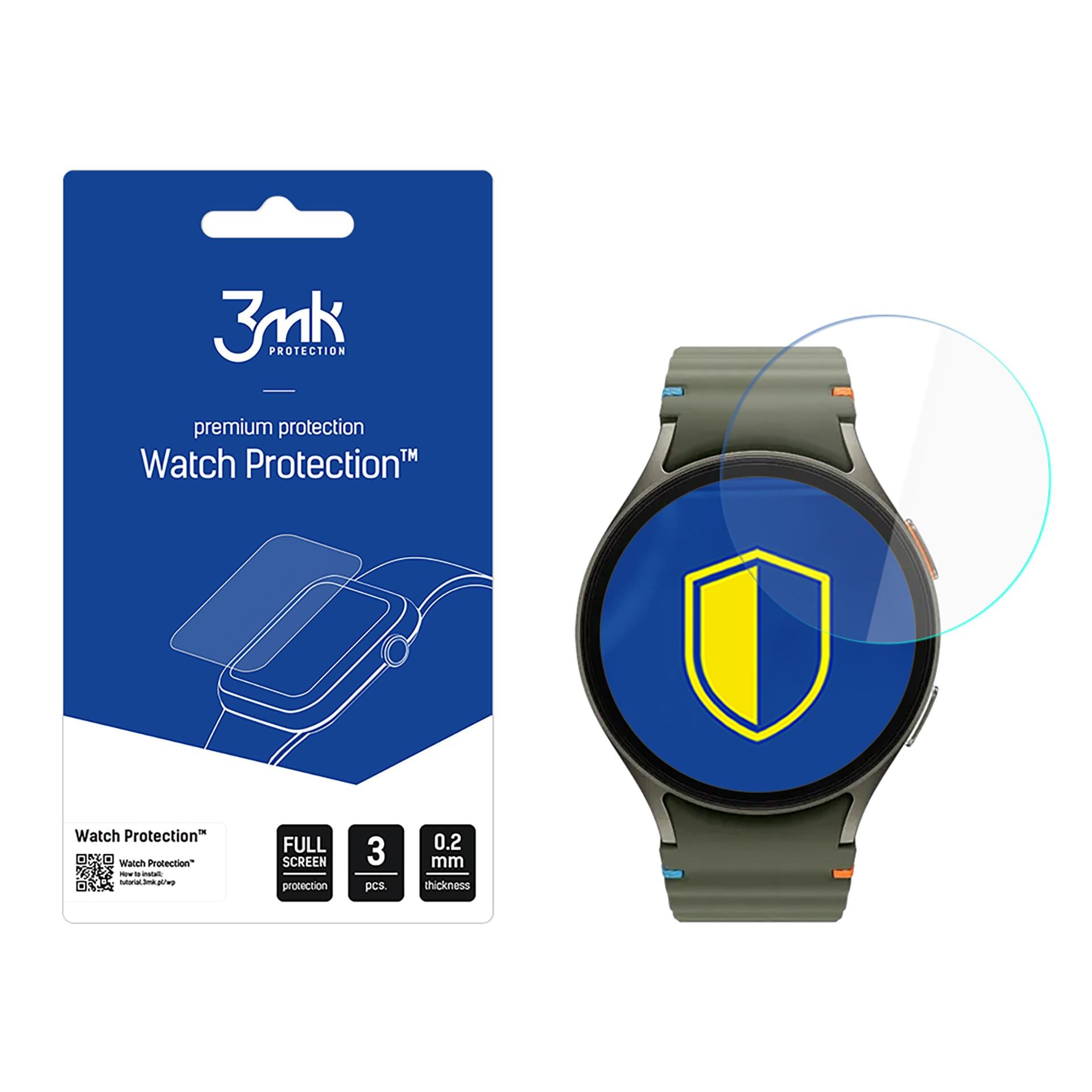 Härdat glas – 3mk Watch Protection FlexibleGlass till Samsung Galaxy Watch 7 (40 mm)