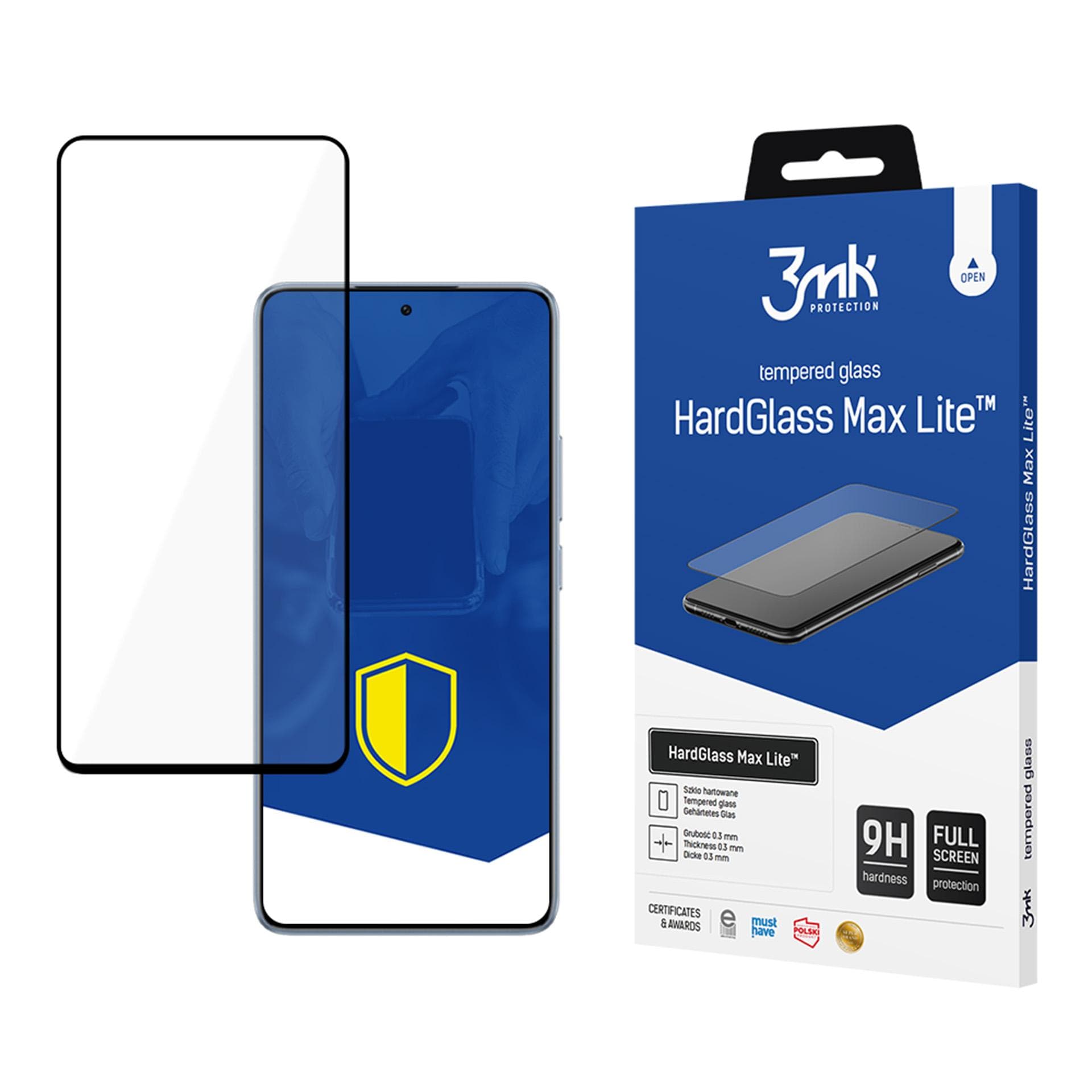 Härdat glas 3mk HardGlass Max Lite Black till Xiaomi 14T