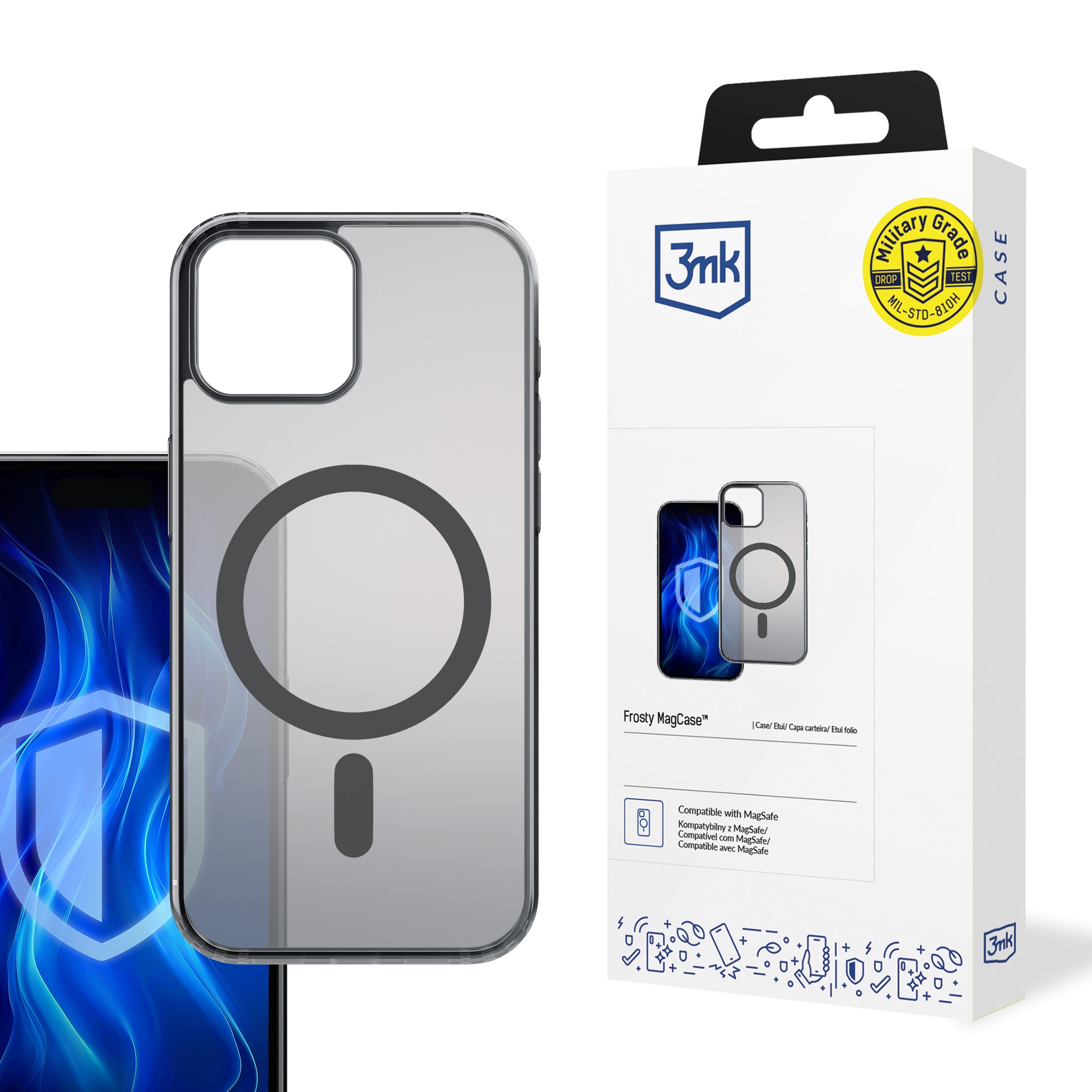 3mk Frosty MagCase för iPhone 12 Pro Max – Svart