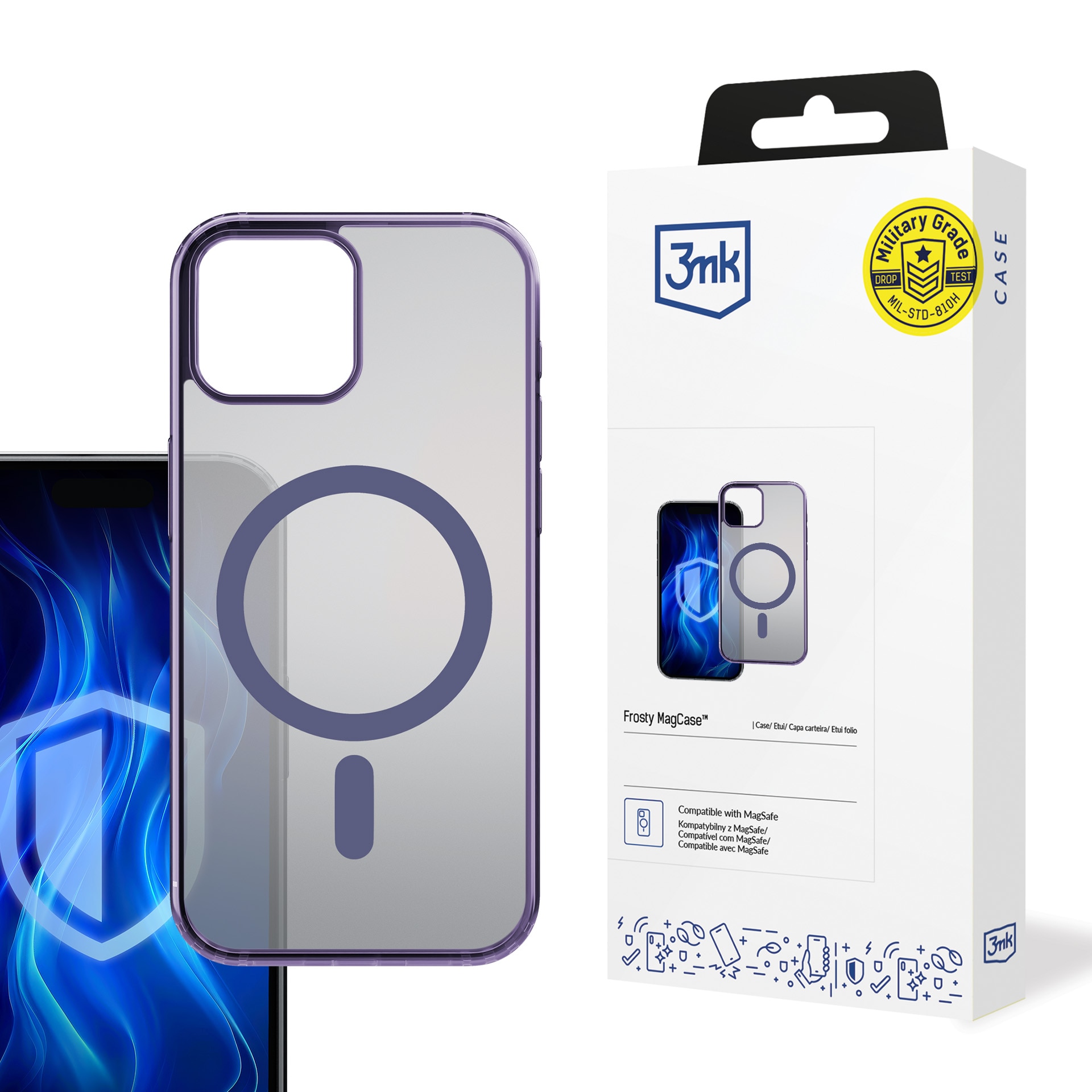 3mk Frosty MagCase lila skal för Apple iPhone 15 – lila