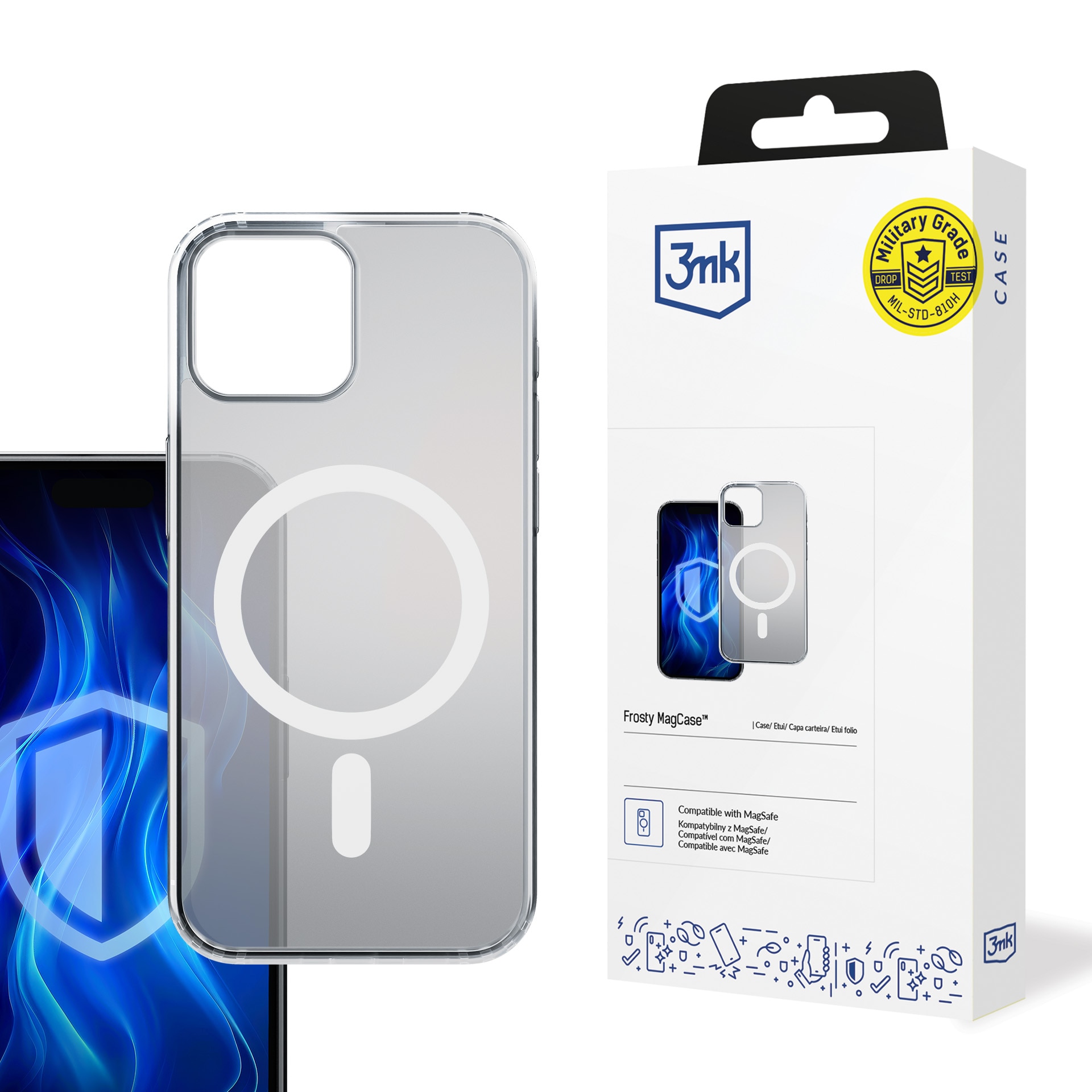 3mk Frosty MagCase White för Apple iPhone 15 – vit