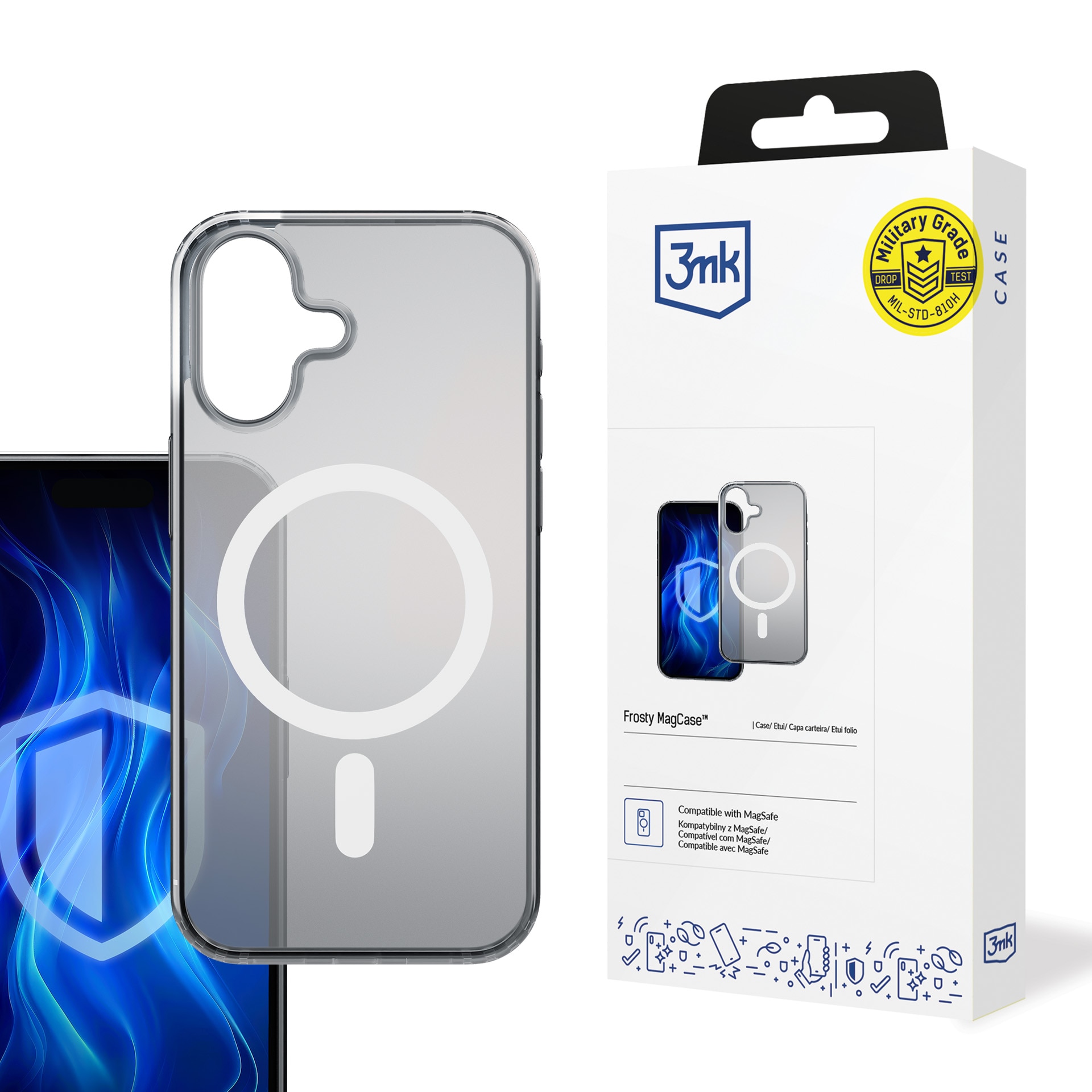 3mk Frosty MagCase White för Apple iPhone 16 Plus – vit