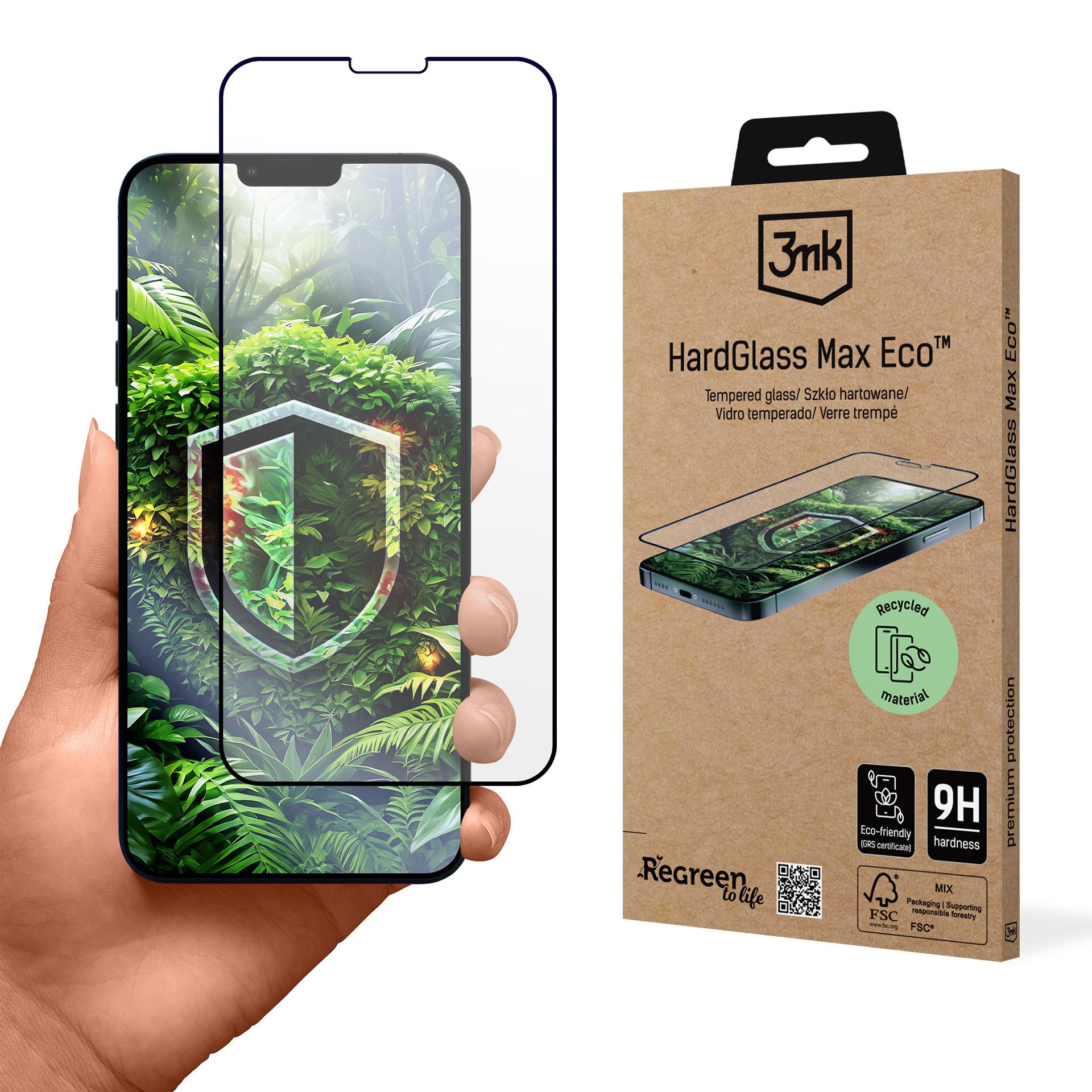 Härdat glas 3mk HardGlass Max Eco för Apple iPhone 13, 13 Pro och 14