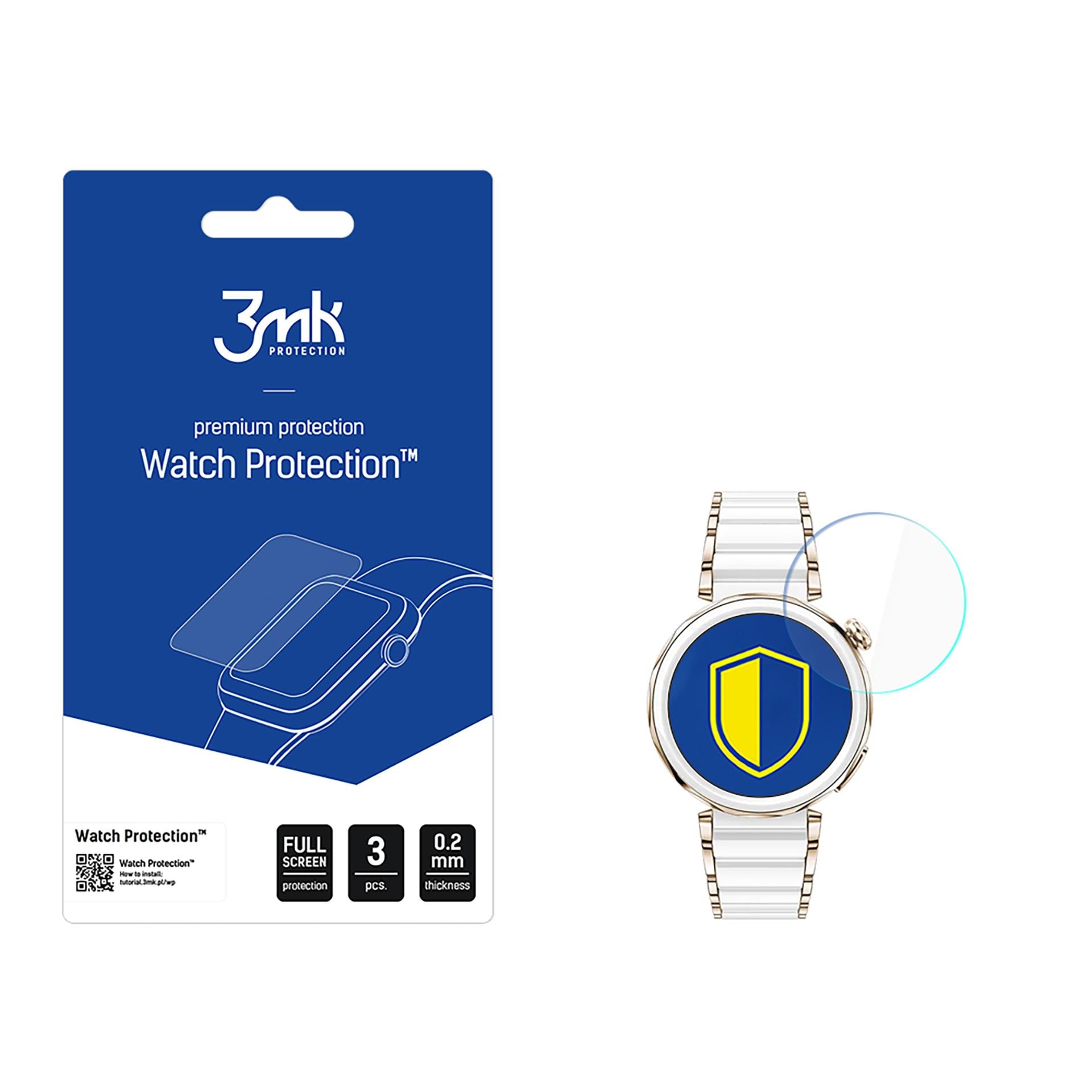 Hybrid Glass 3mk skärmskydd FlexibleGlass för Huawei Watch GT5 Pro 42 mm