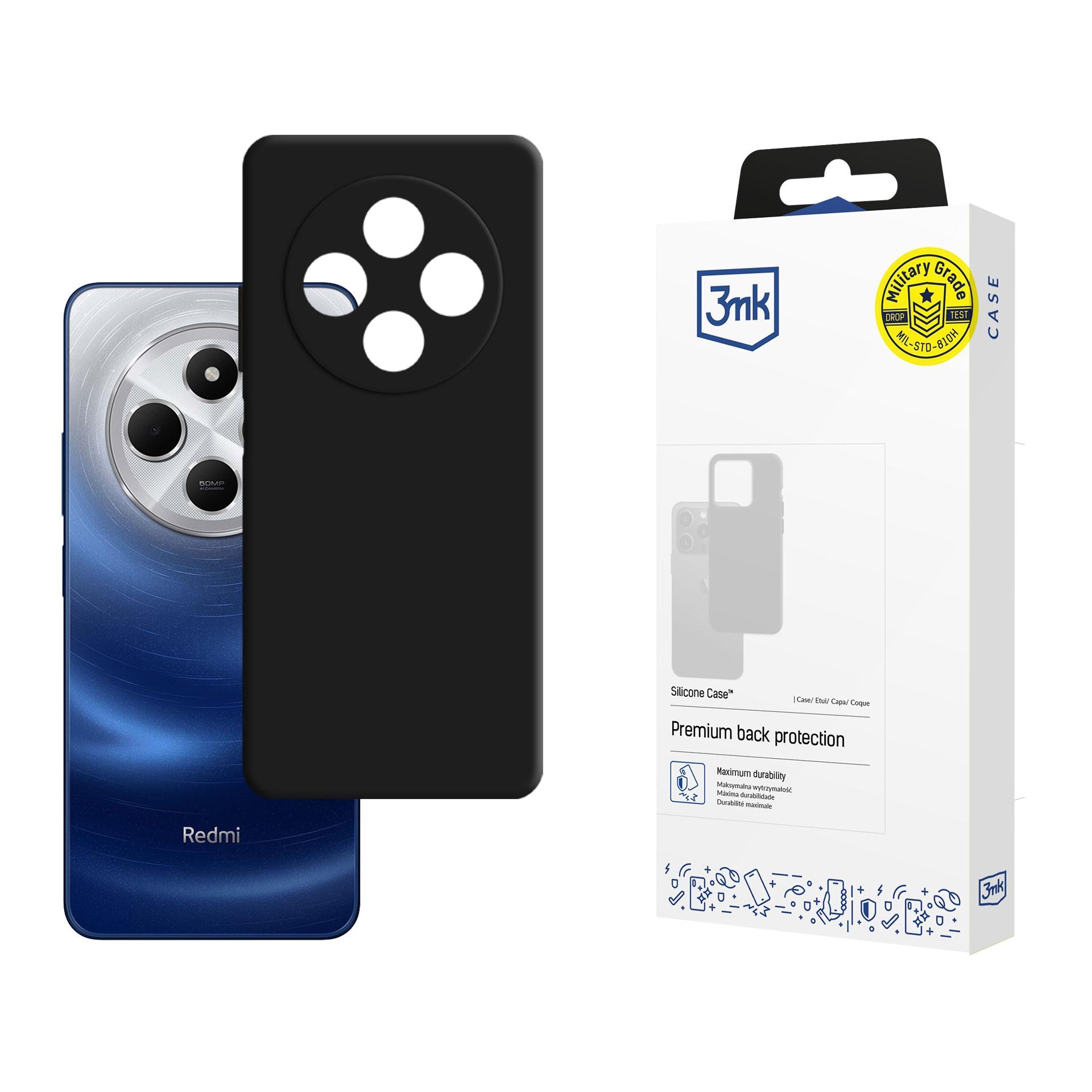 3mk silikonfodral för Xiaomi Redmi 14C / Xiaomi Redmi A4 5G – Svart