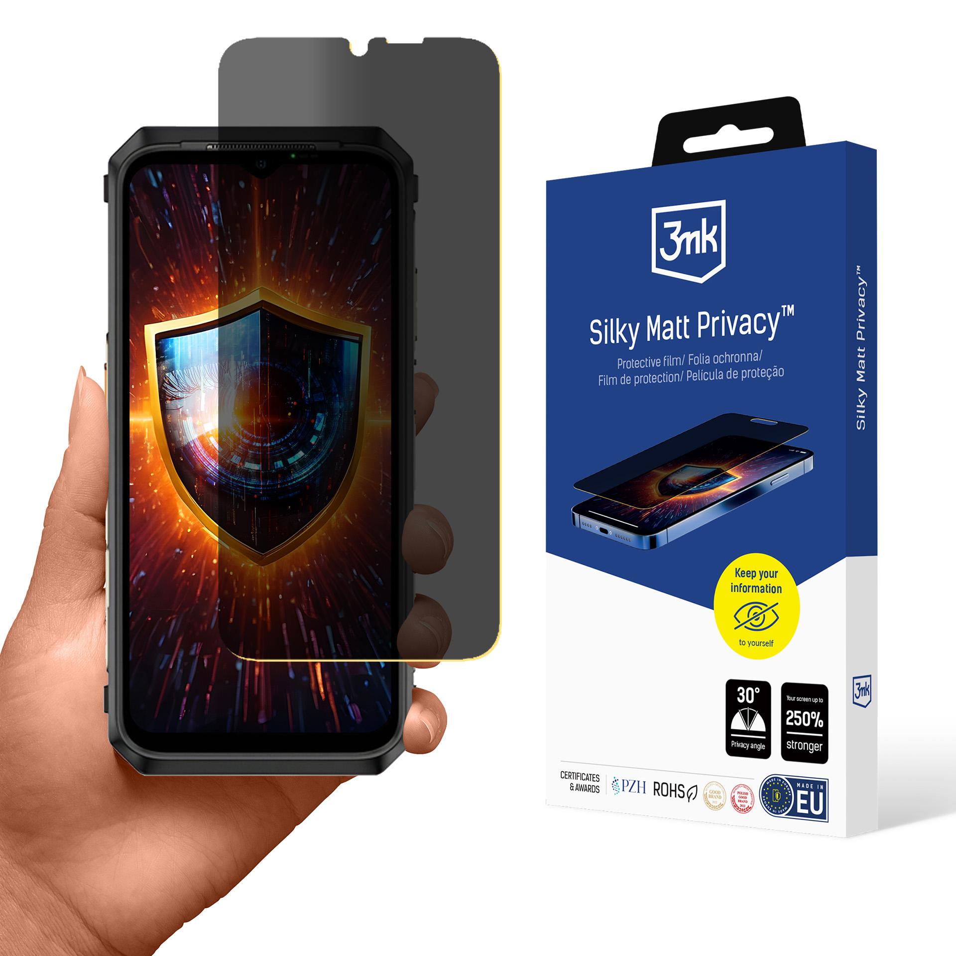 3mk Silky Matt skärmskydd med integritetsskydd för Ulefone Power Armor 18 / 18T / 18 Ultra