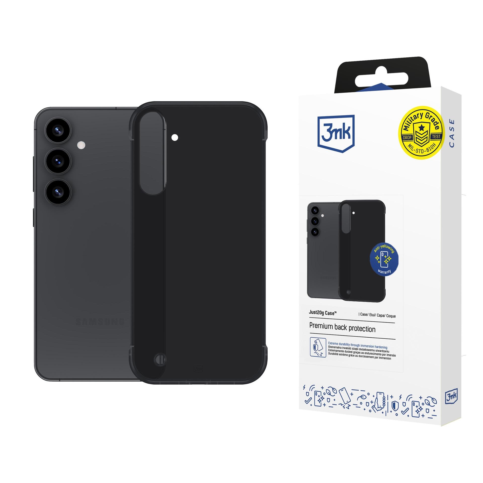 3mk Just20g matt skal till Samsung Galaxy S25+ – matt svart