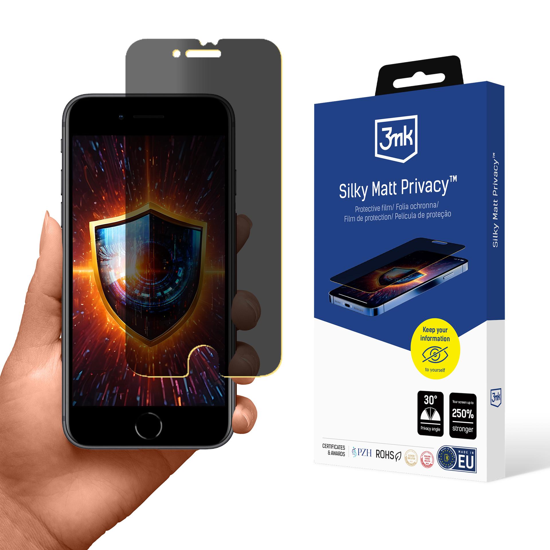 Sekretessskyddsfilm, matt 3mk Silky Matt Privacy för Apple iPhone SE 2020