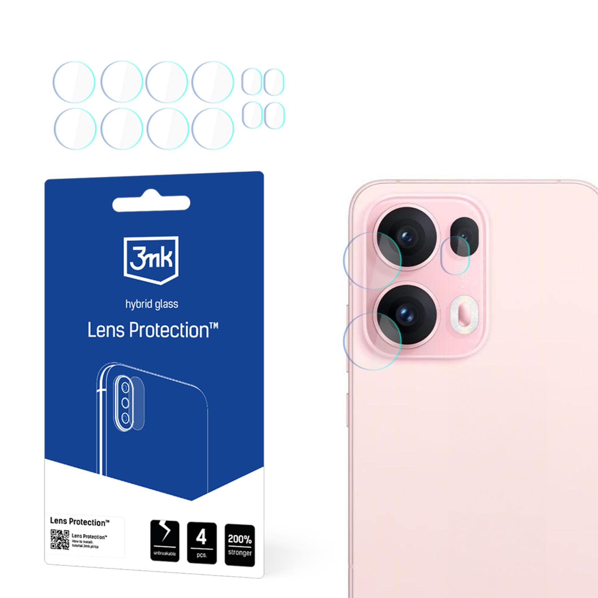 3mk Lens Protection™ Hybrid-skyddsglas för kameralinsen till Oppo Reno 13 Pro