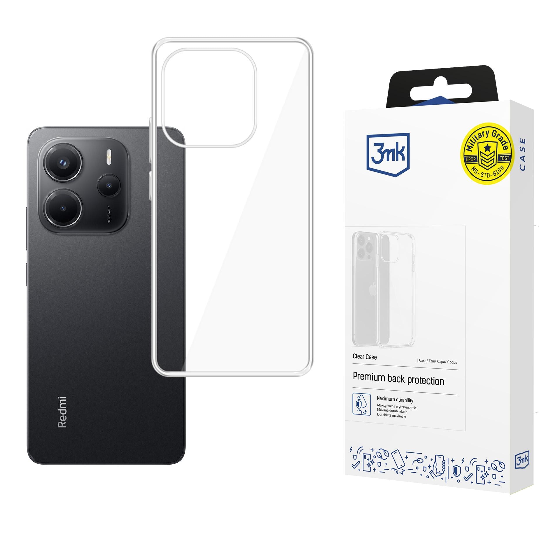 3mk genomskinligt skal till Xiaomi Redmi Note 14 4G – transparent