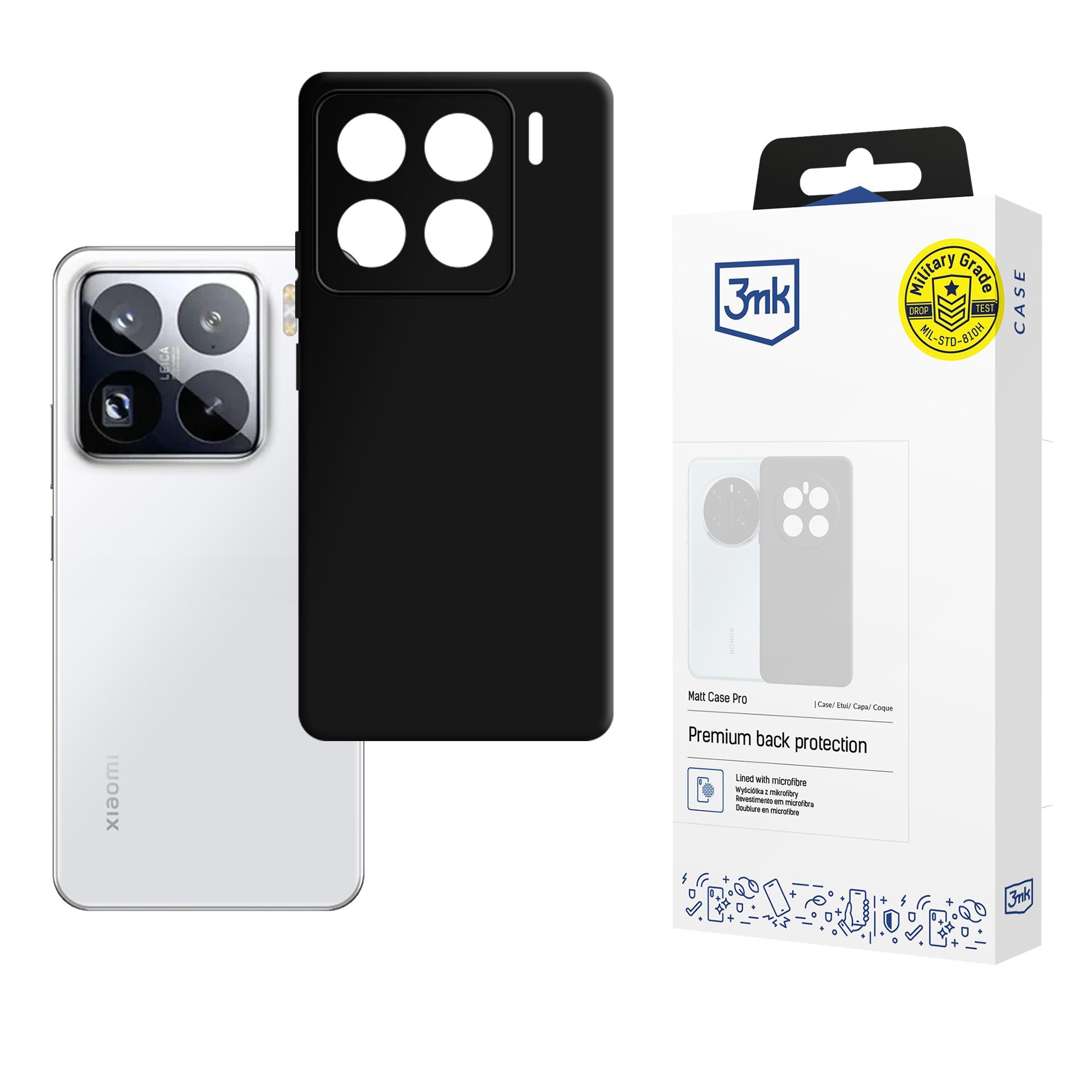 3mk Matt Case Pro för Xiaomi 15 Pro – matt svart