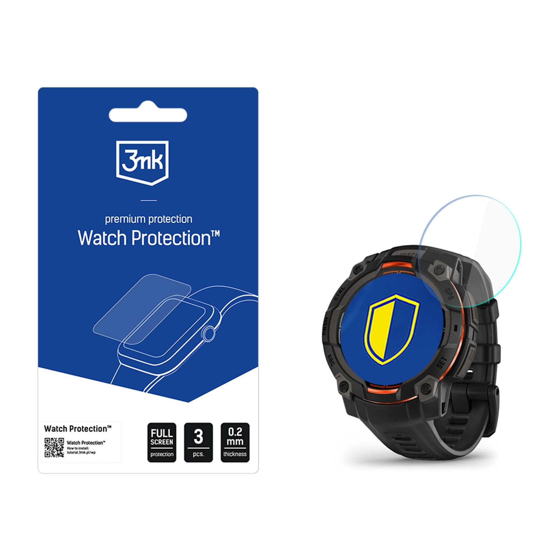 Skärmskydd smartklocka – 3mk Watch Protection FlexibleGlass för Garmin Instinct 3 45 mm (AMOLED)