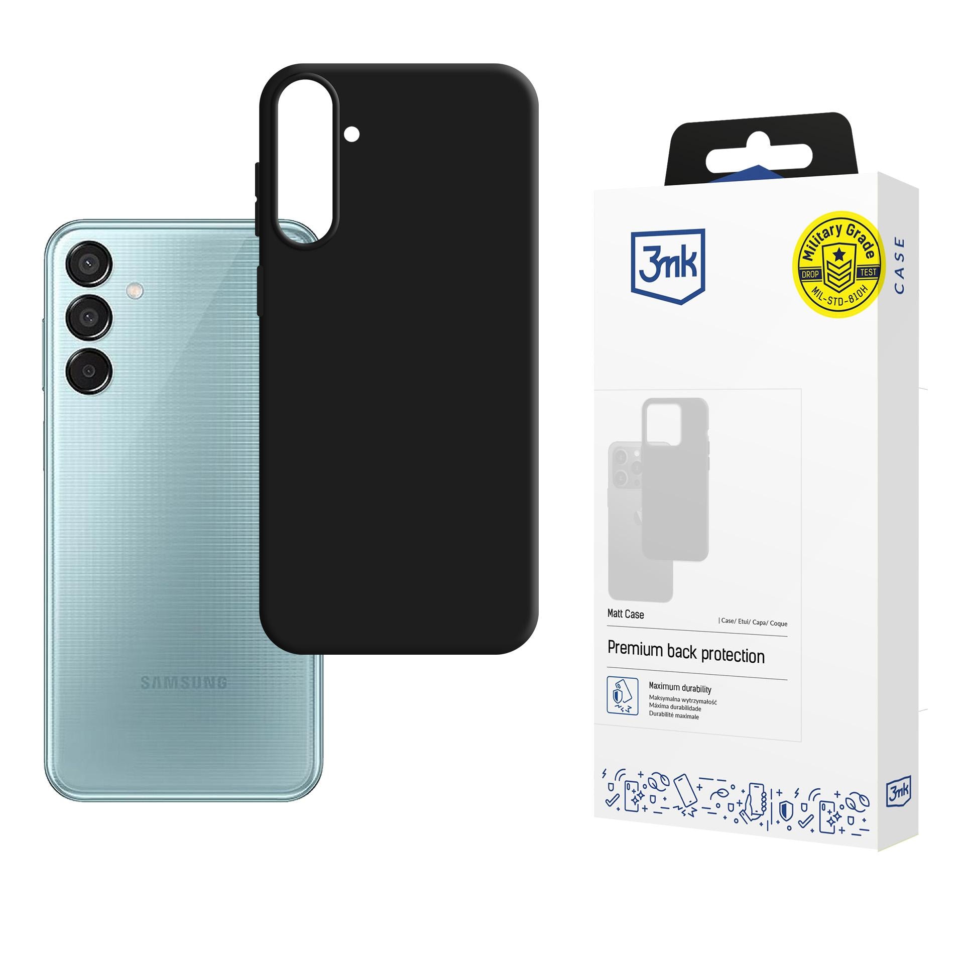 3mk matt skal till Samsung Galaxy M16 5G – Svart