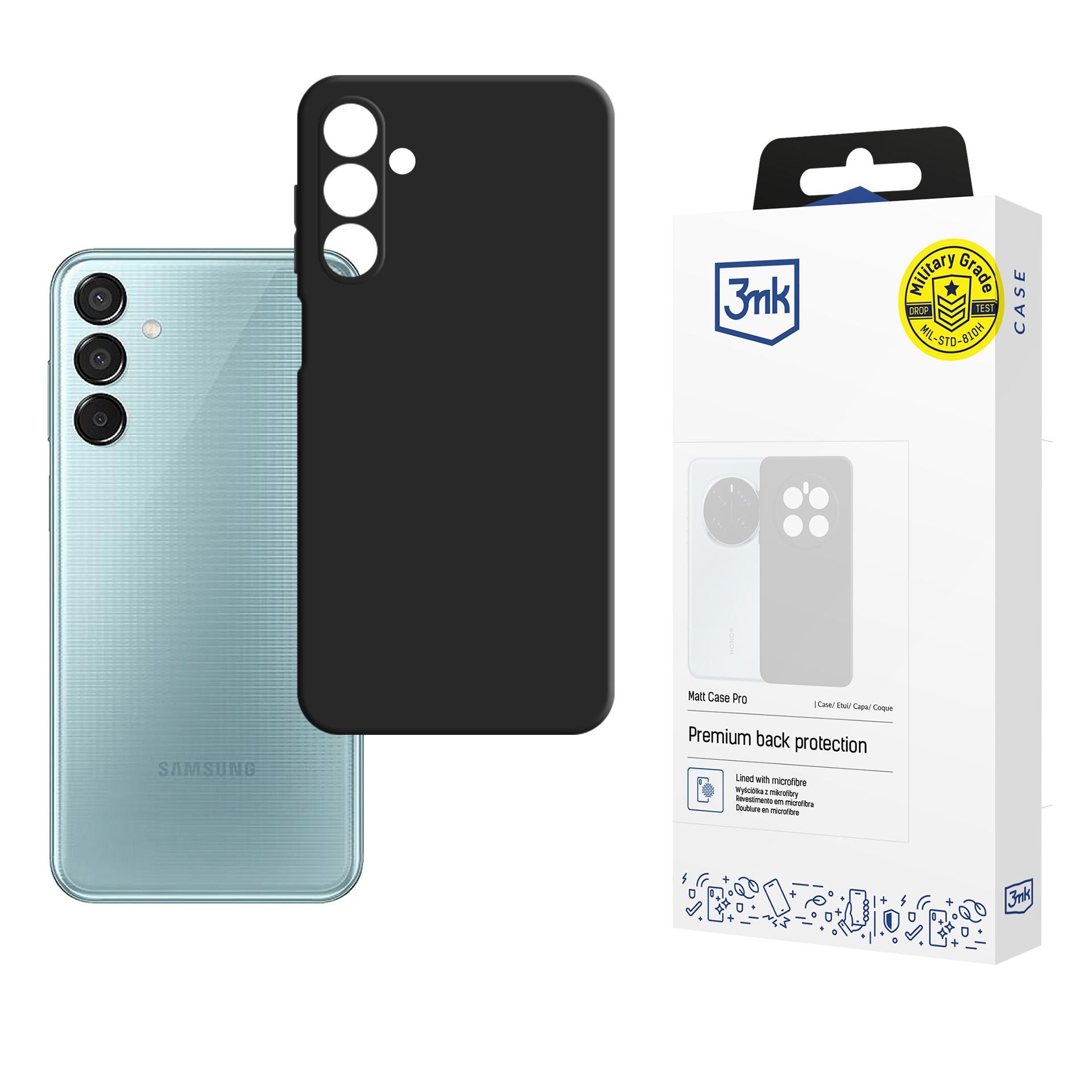 3mk Matt Case Pro till Samsung Galaxy M16 5G – matt svart