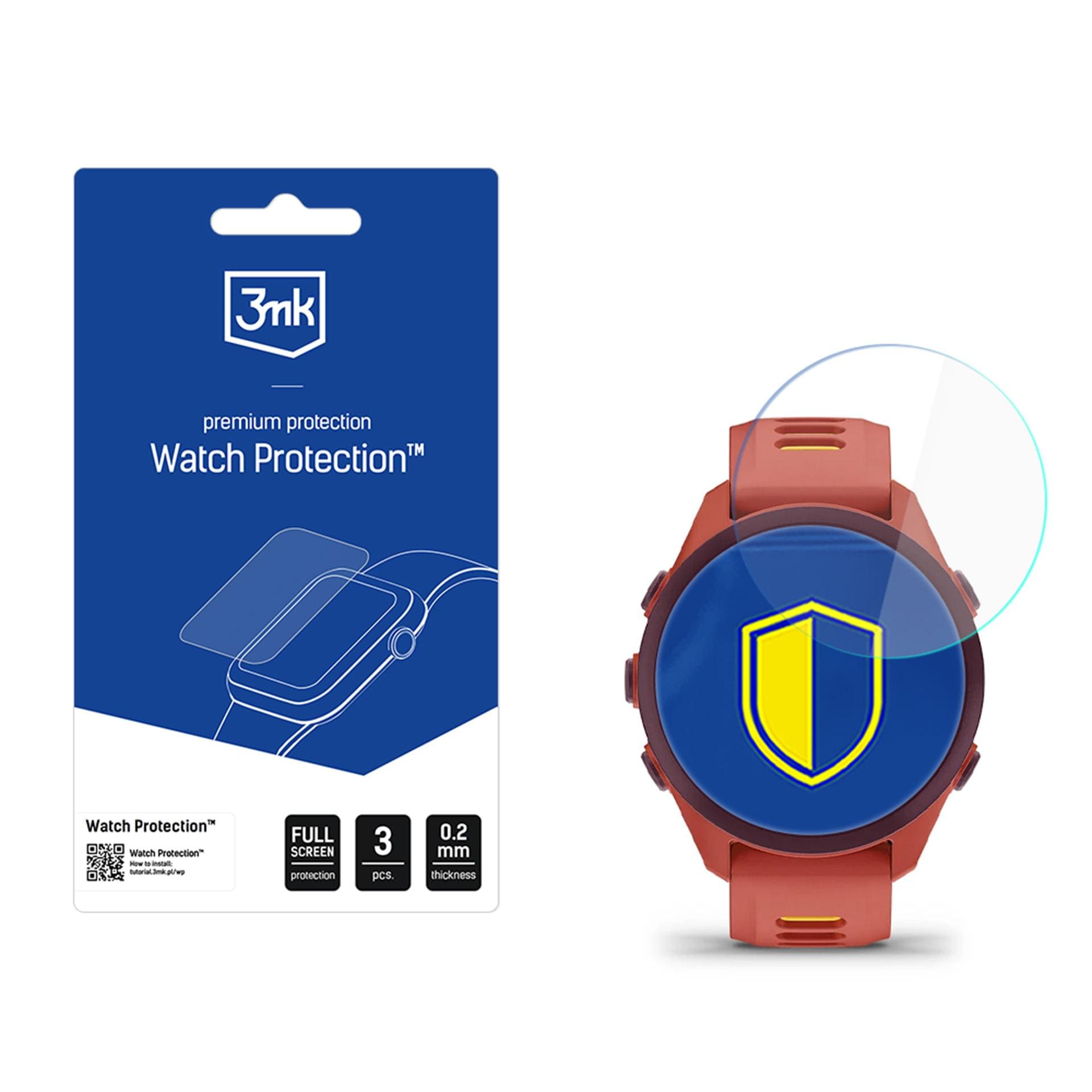 3mk Watch Protection FlexibleGlass hybridglas för Garmin Forerunner 70, 170 och 170 Music