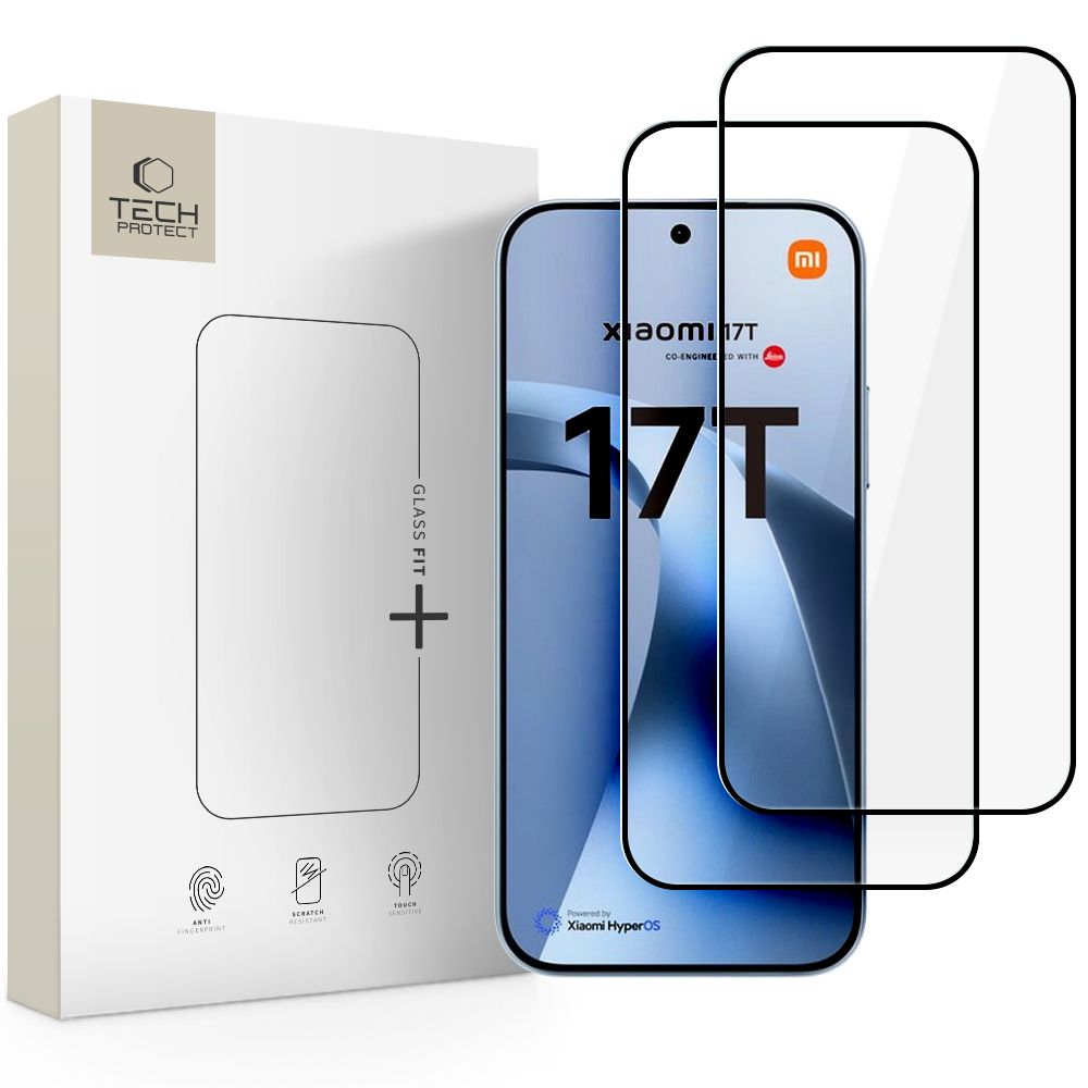 Tech-Protect Glass Fit+ 2-pack härdat glas till Xiaomi 17T – Svart