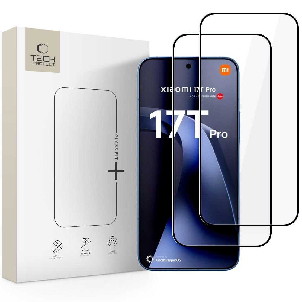 Tech-Protect Glass Fit+ 2-pack härdat glas till Xiaomi 17T Pro – Svart