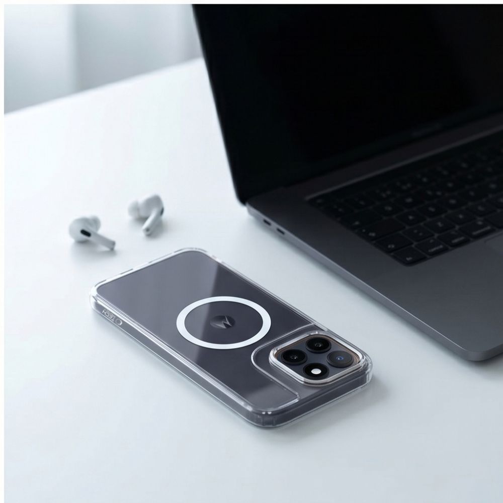 Tech-Protect FlexAir Hybrid MagSafe-etui til Motorola Edge 70 Fusion / Fusion + 5G – Gennemsigtigt