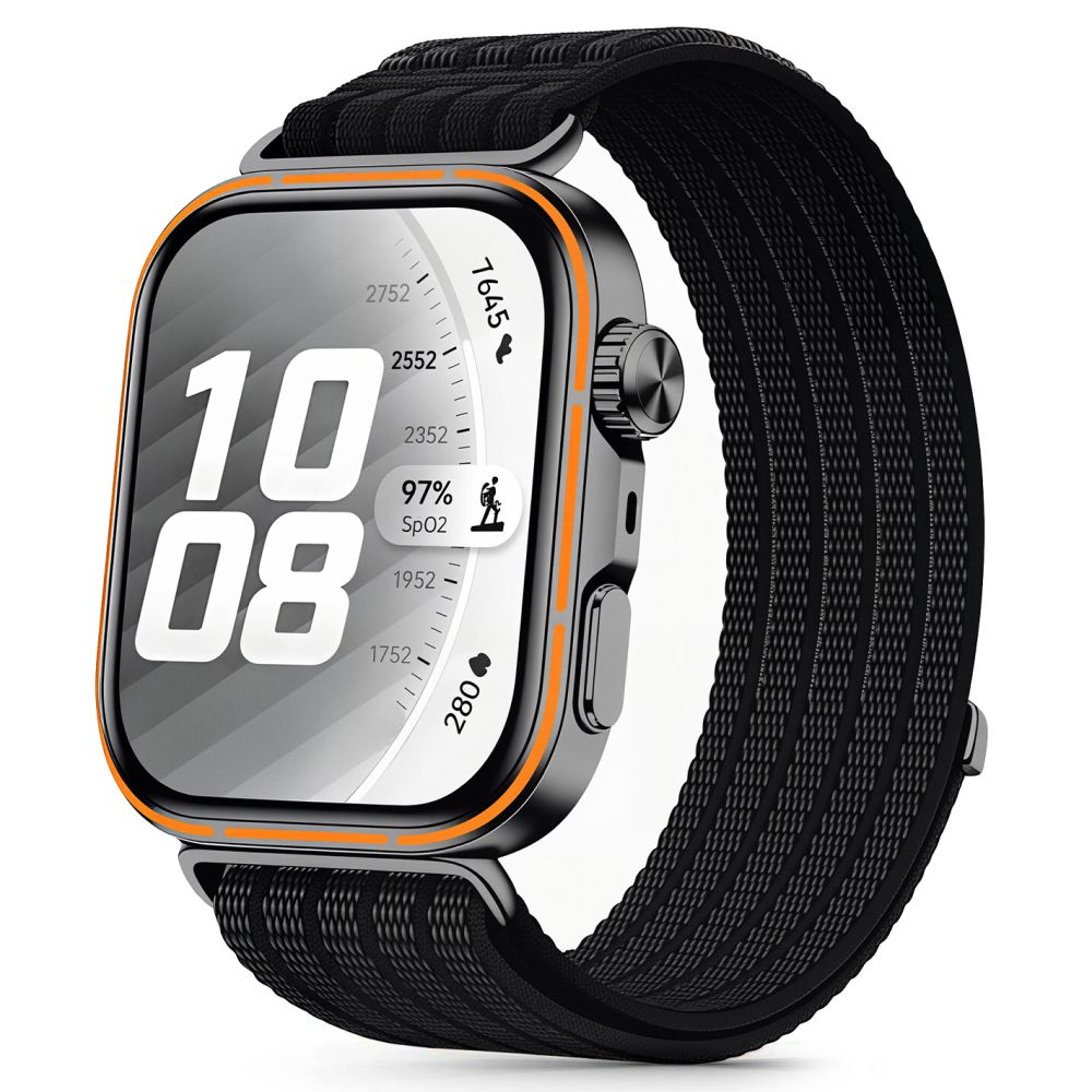 Tech-Protect nylonarmband till Huawei Watch Fit 3 / 4 / 4 Pro / 5 / 5 Pro – Svart