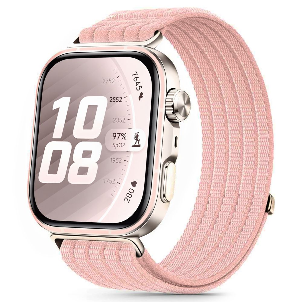 Tech-Protect nylonarmband till Huawei Watch Fit 3 / 4 / 4 Pro / 5 / 5 Pro – Rosa
