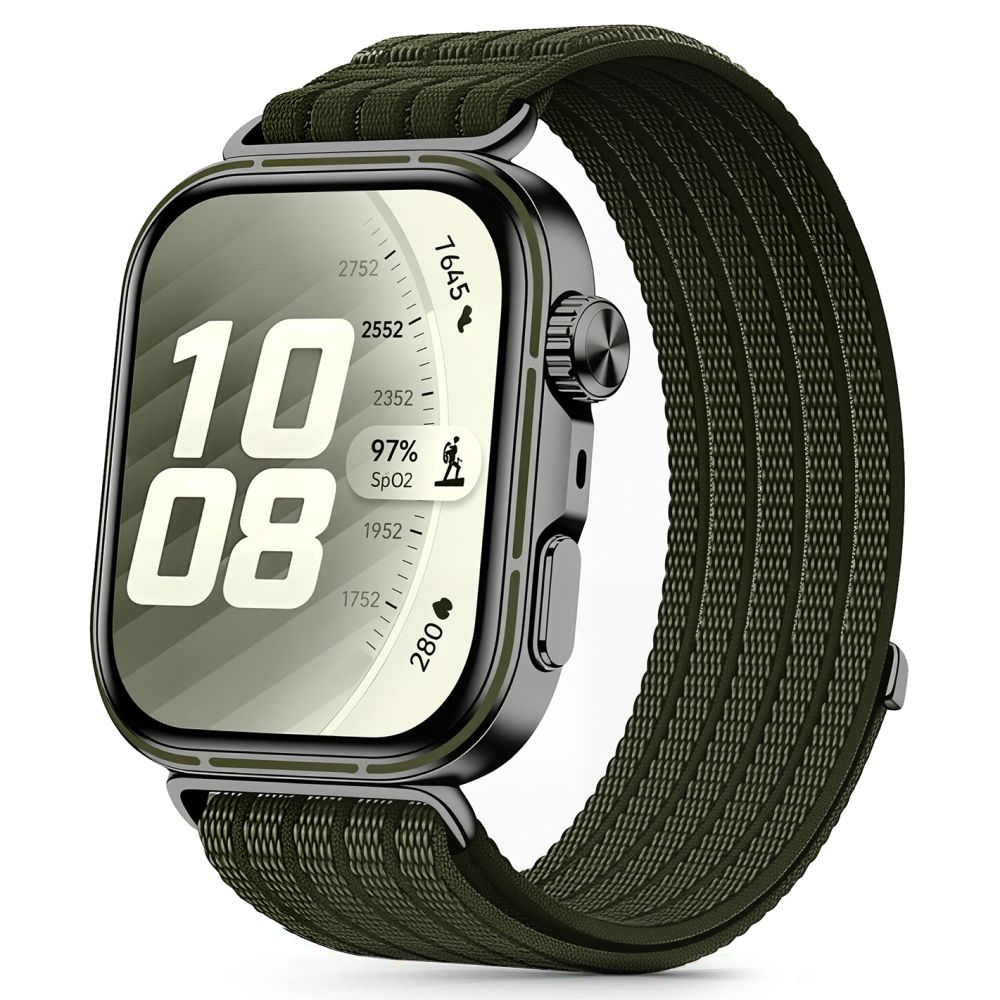 Tech-Protect nylonarmband till Huawei Watch Fit 3 / 4 / 4 Pro / 5 / 5 Pro – Grönt