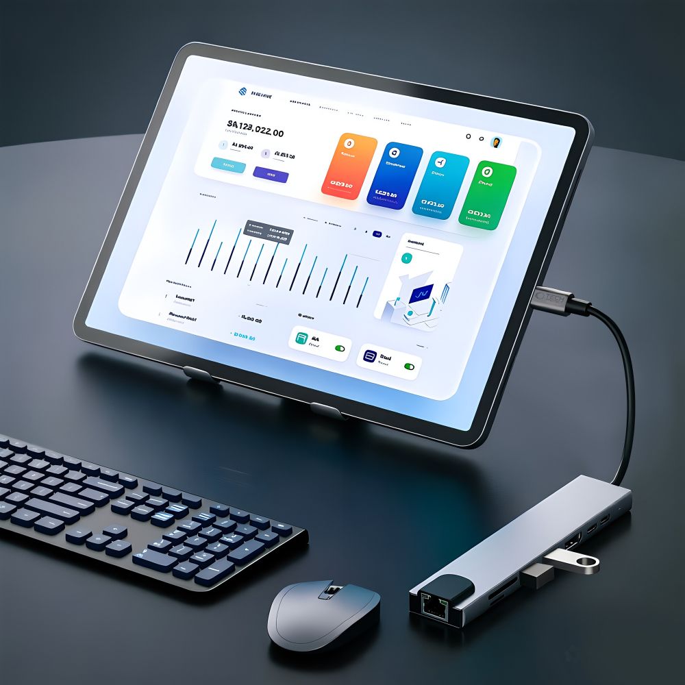 Tech-Protect HB09 USB-hubb 8-i-1: USB-C/USB-A 3.0, HDMI 4K 60Hz, SD/TF, PD 100W, RJ45 – grå