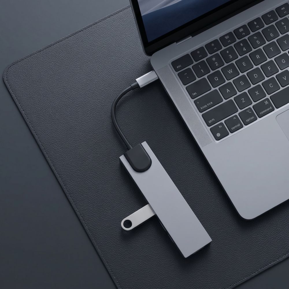 Tech-Protect HB09 USB-hubb 8-i-1: USB-C/USB-A 3.0, HDMI 4K 60Hz, SD/TF, PD 100W, RJ45 – grå