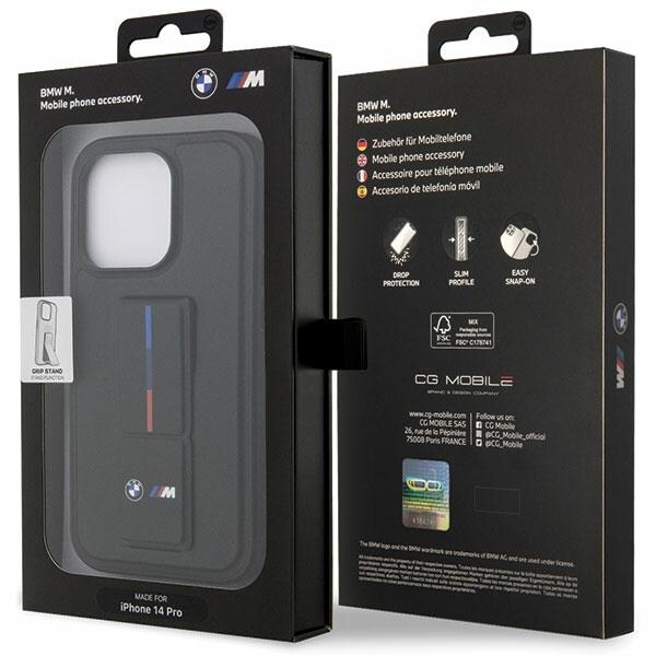 BMW Grip Stand Hot Stamp iPhone 14 Pro-etui – sort