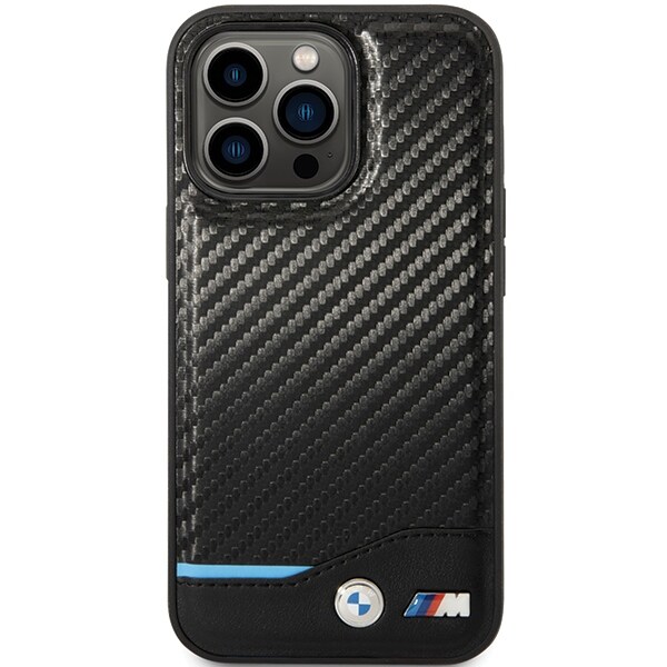 BMW læder- og kulfiberetui til iPhone 13 Pro Max – sort