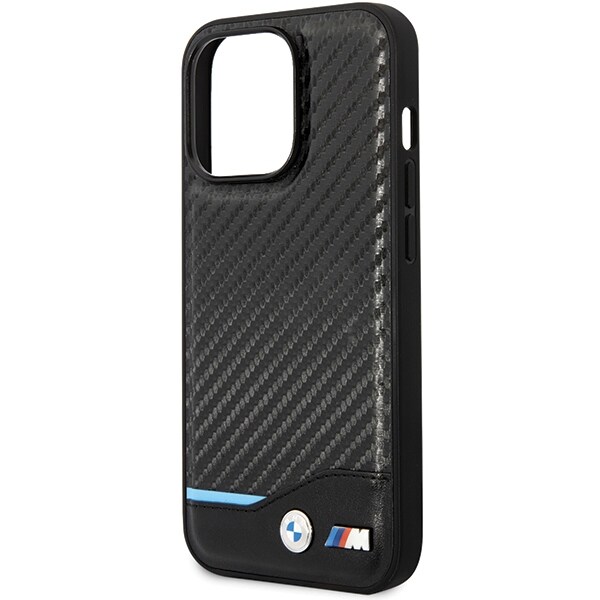 BMW læder- og kulfiberetui til iPhone 13 Pro Max – sort